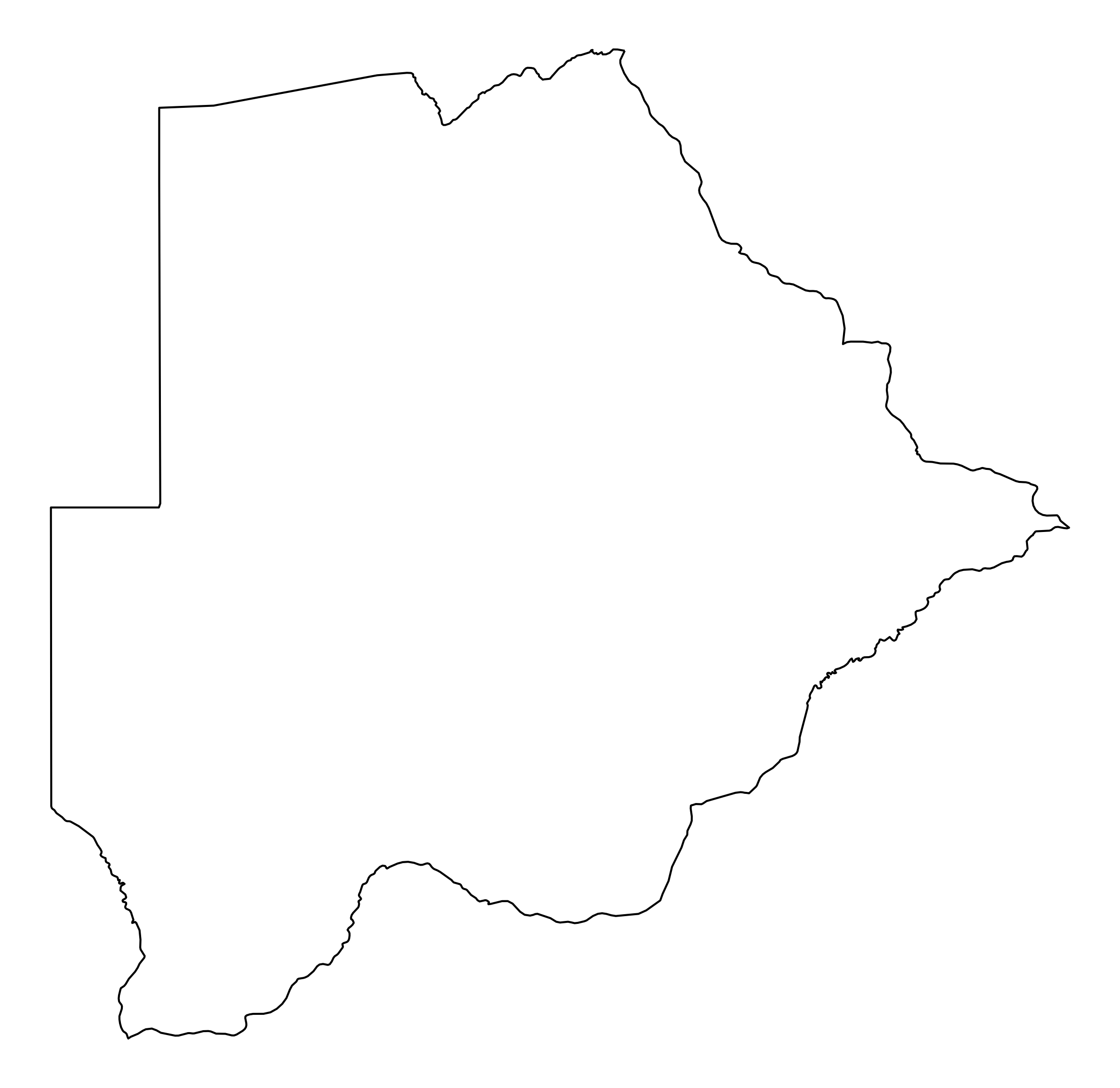 Botswana Outline Map