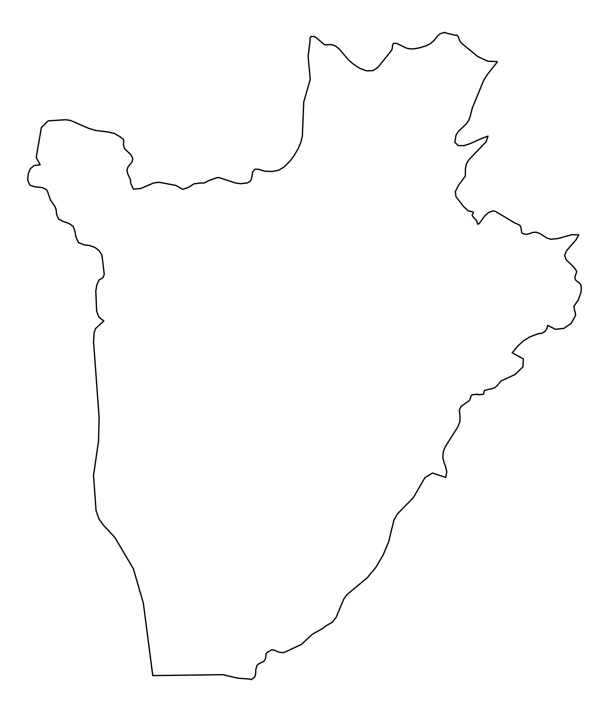 Burundi Outline Map