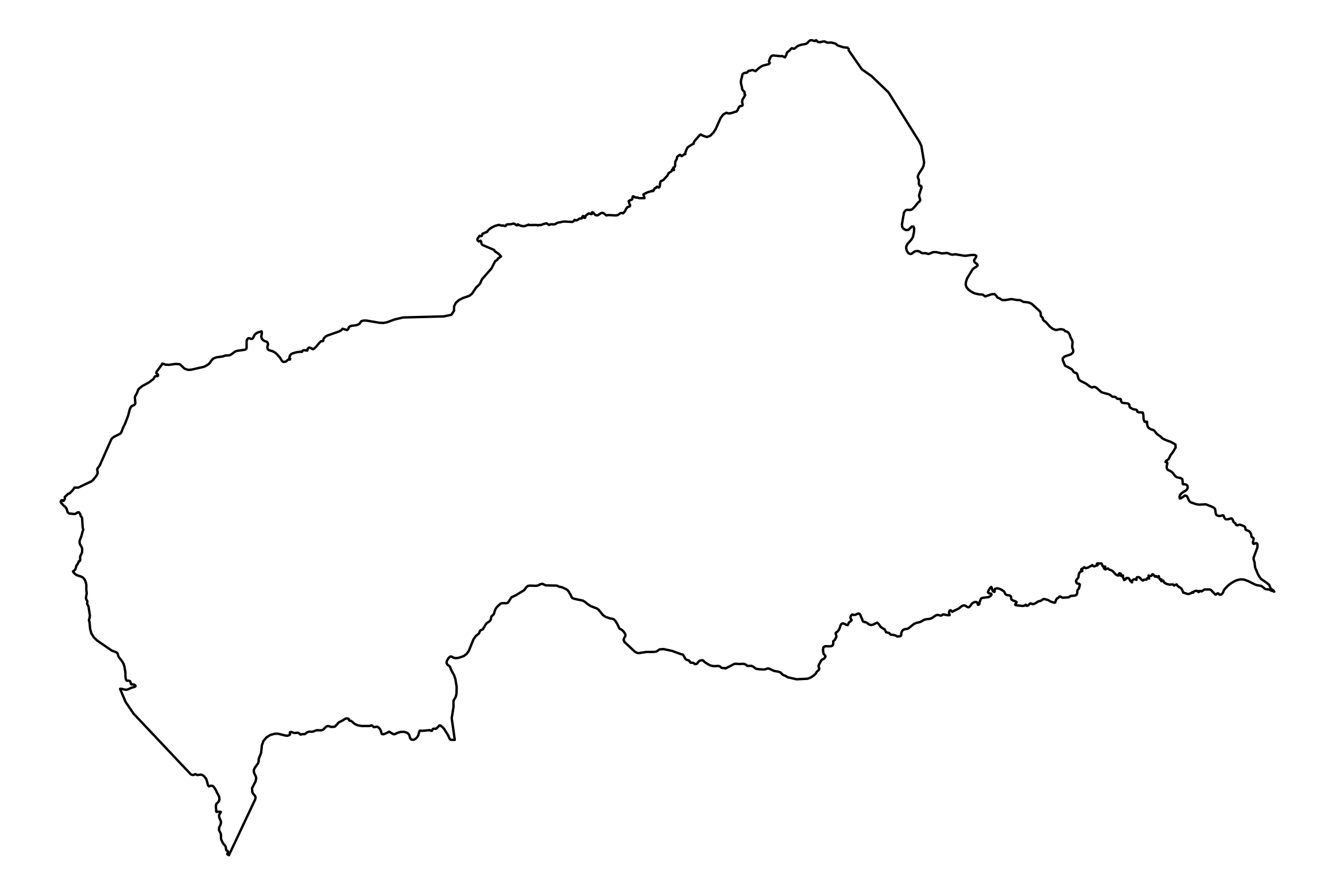 Central African Republic Outline Map