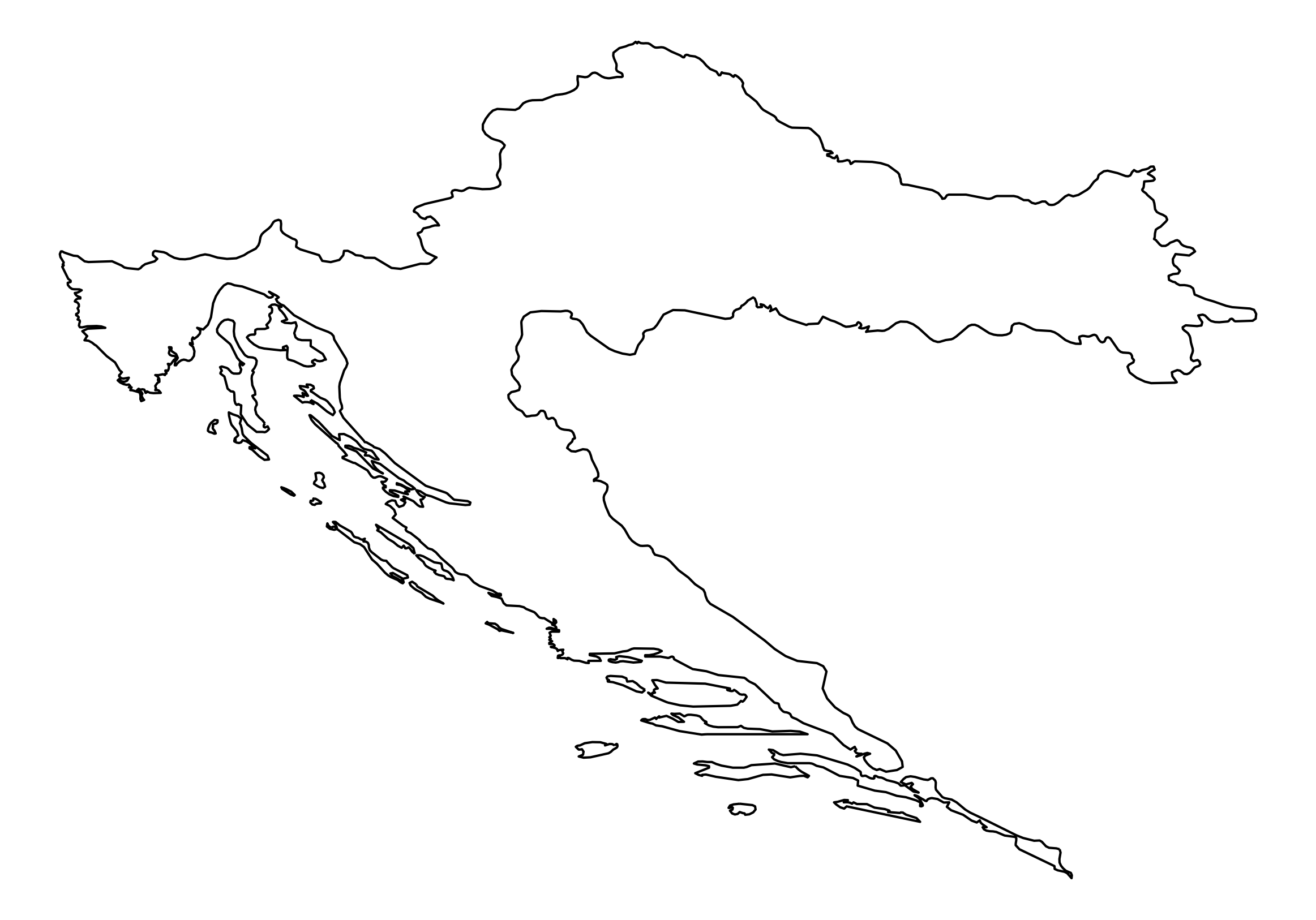 Croatia Outline Map