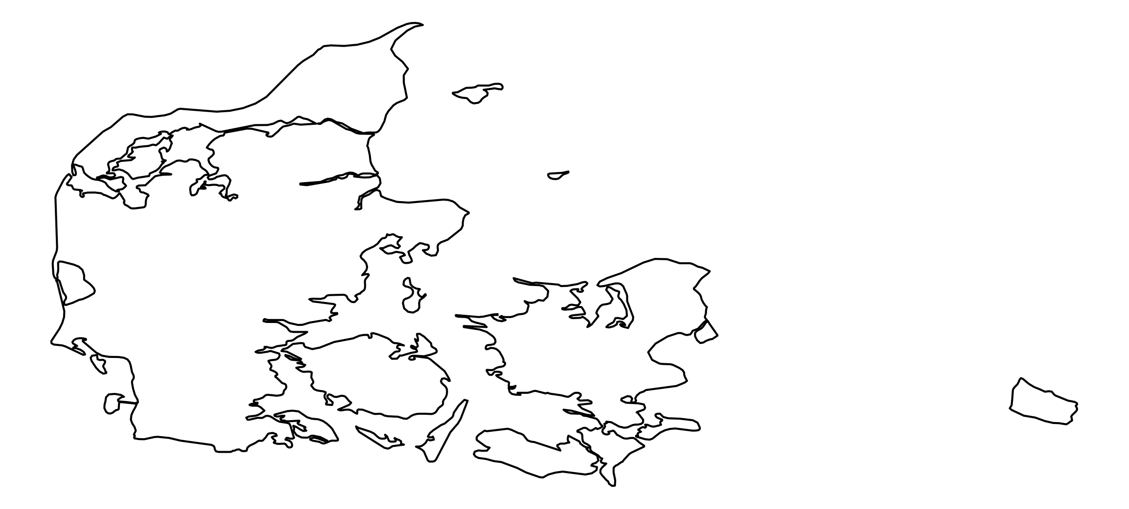 Denmark Outline Map