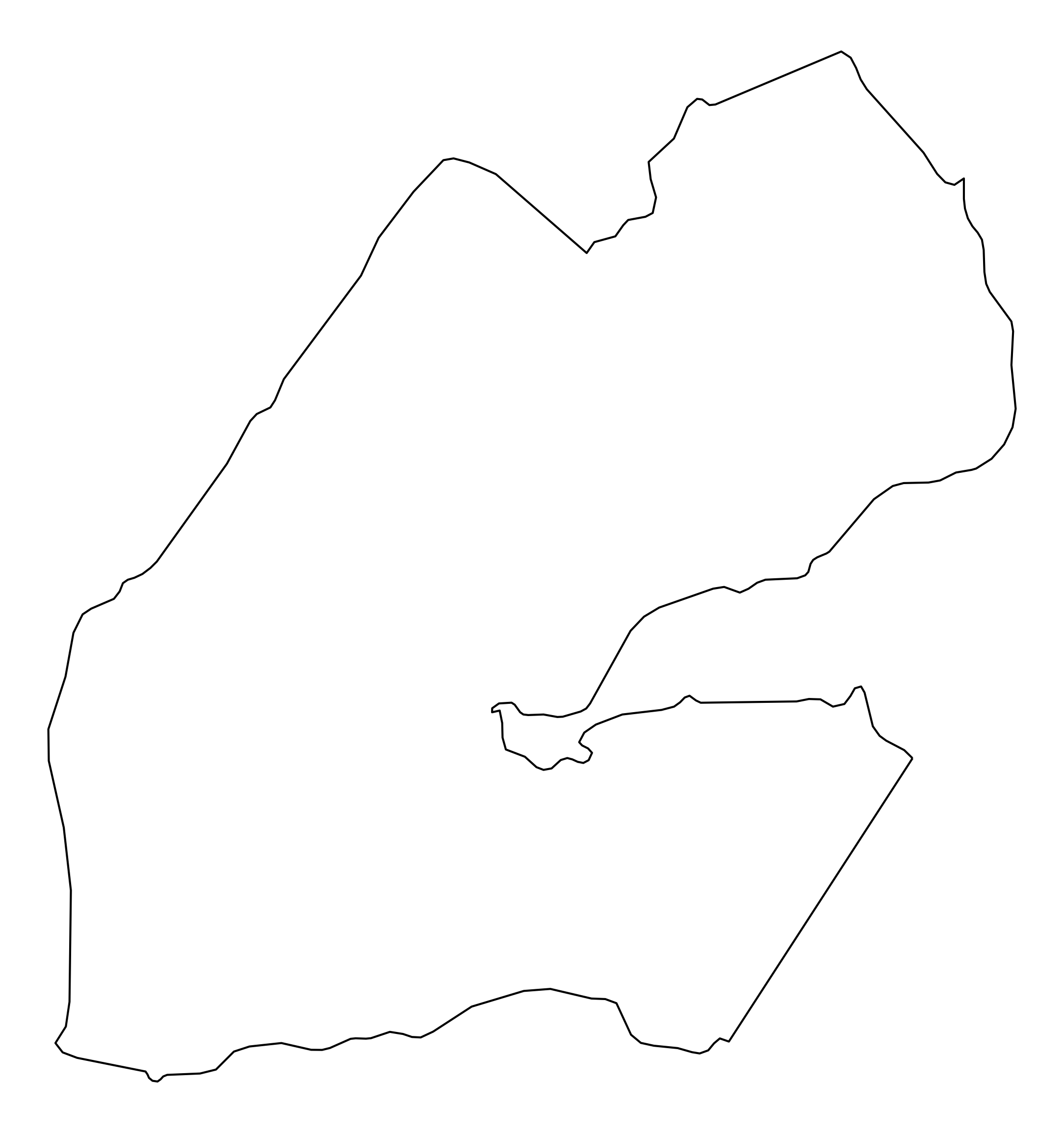 Djibouti Outline Map