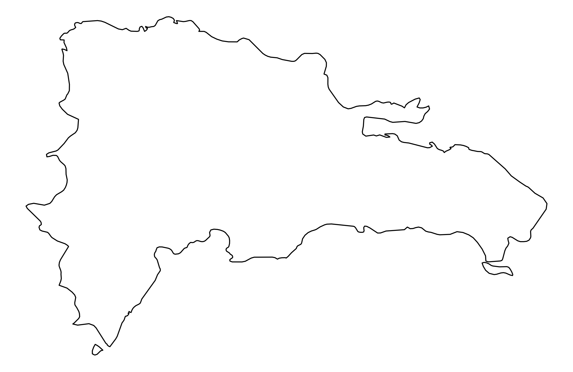 Dominican Republic Outline Map