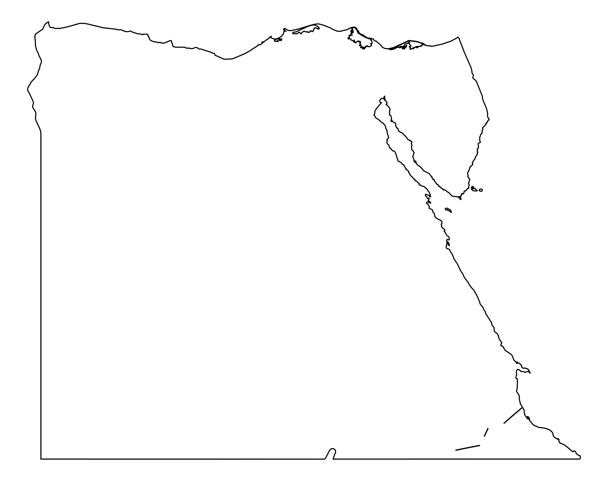 Egypt Outline Map 