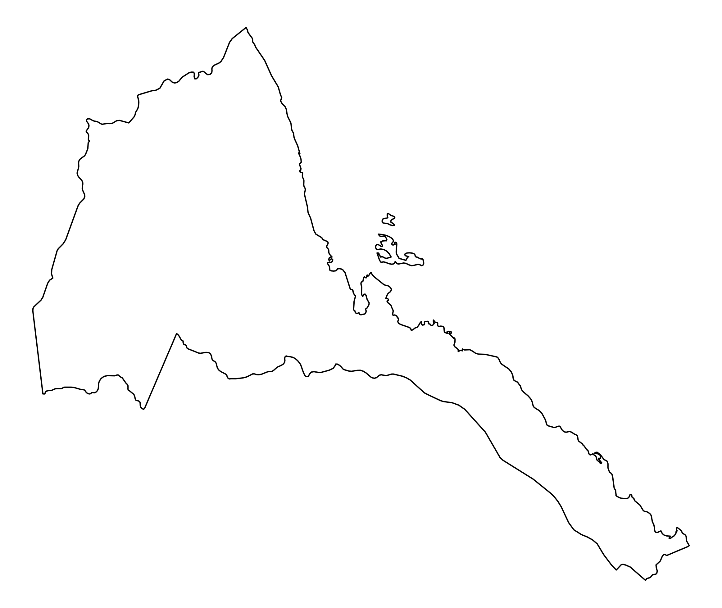 Eritrea Outline Map