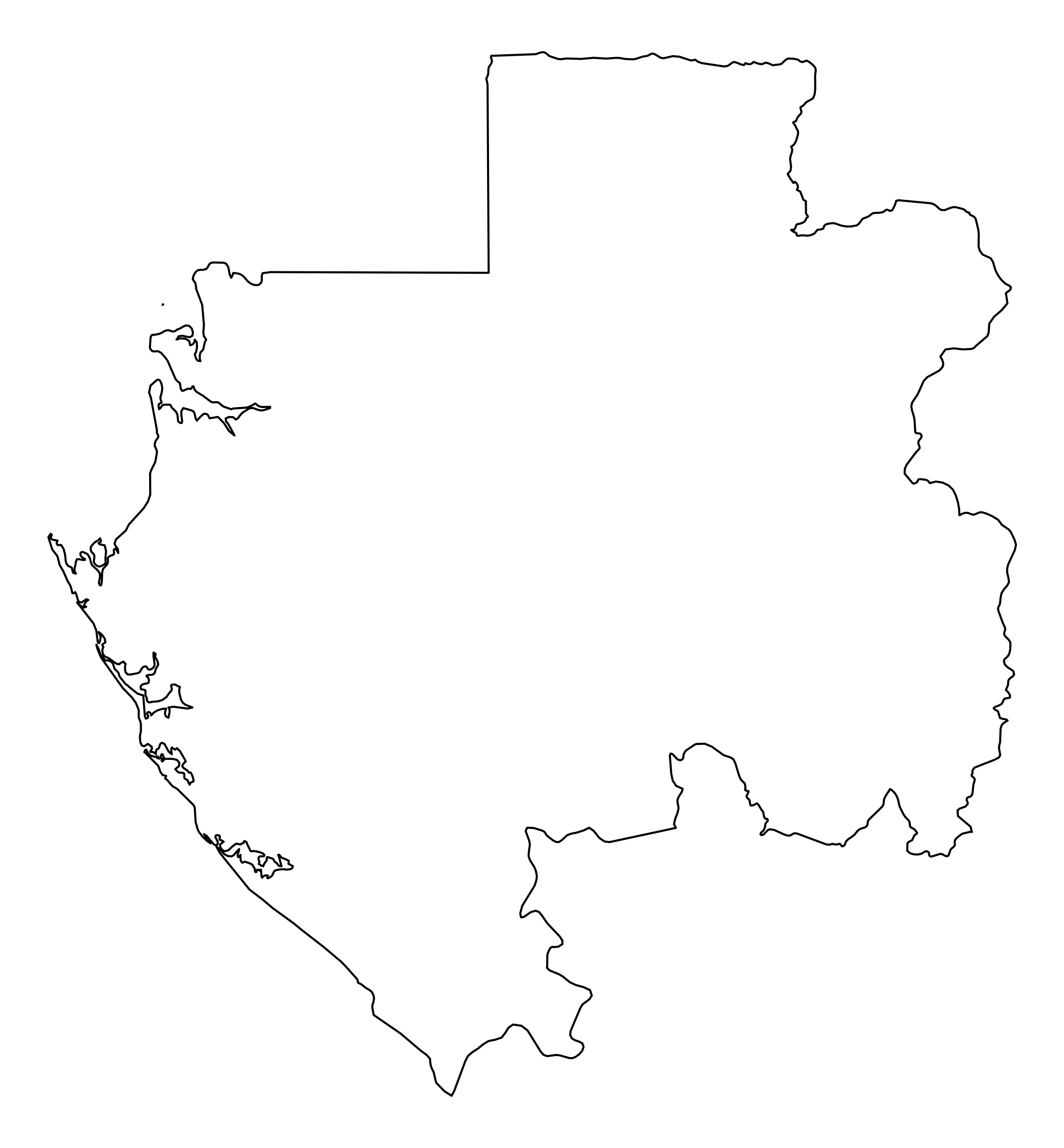 Gabon Outline Map