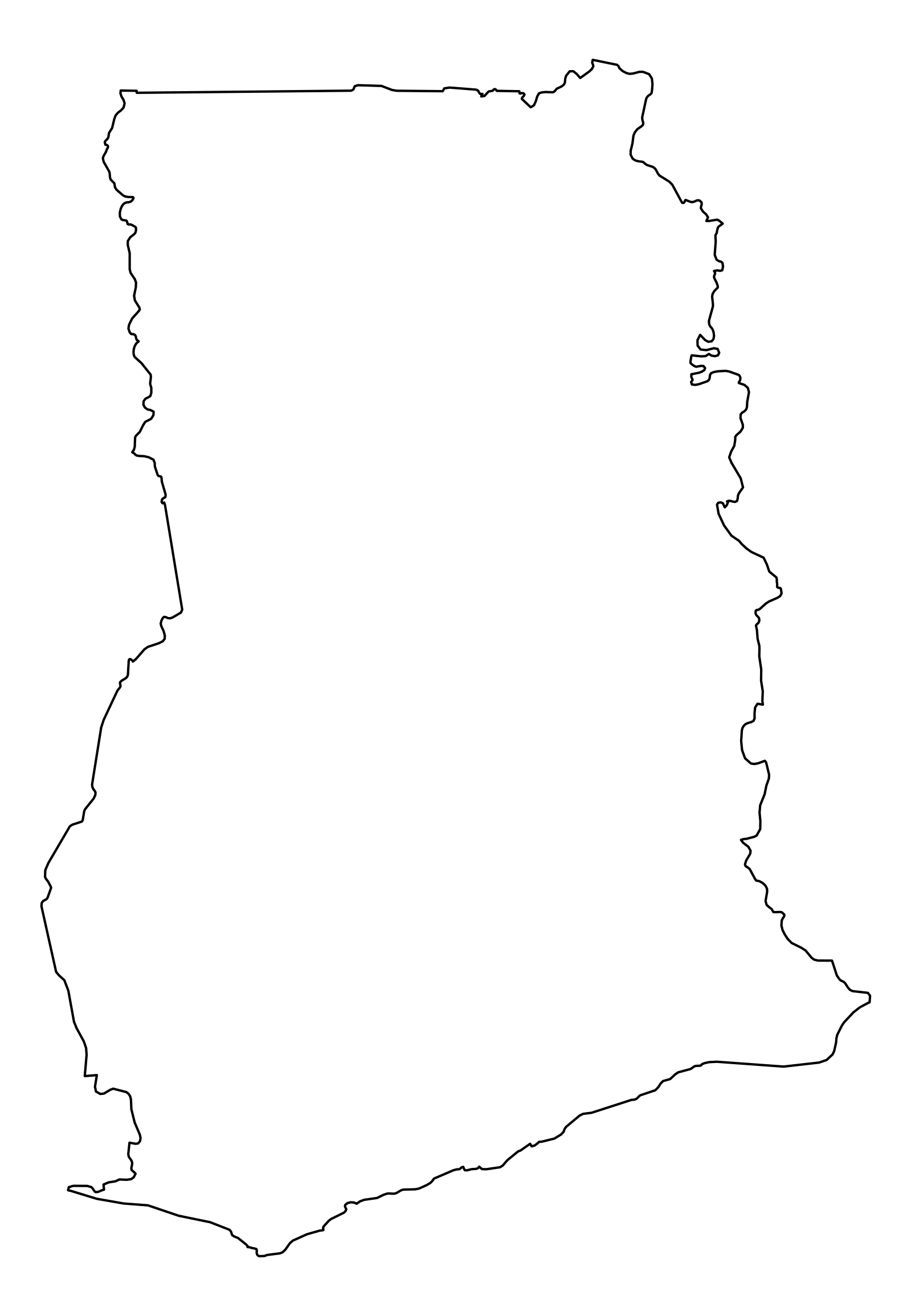 Ghana Outline Map 