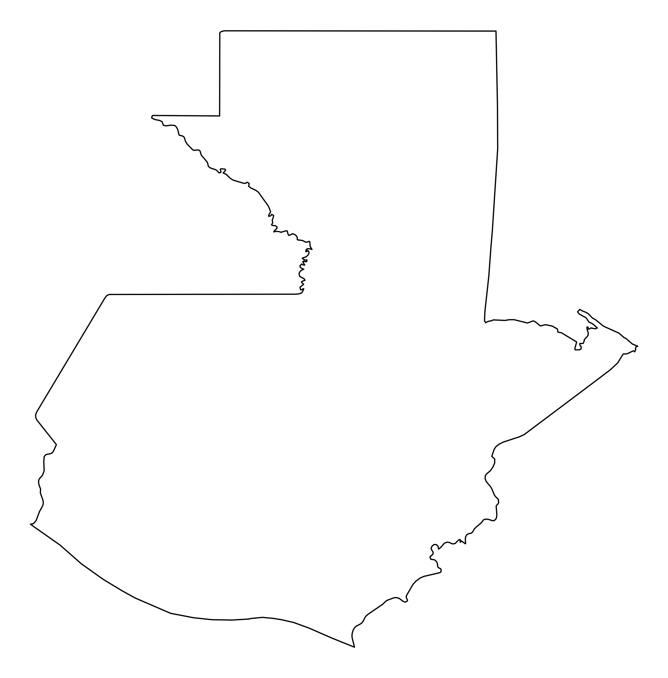 Guatemala Outline Map