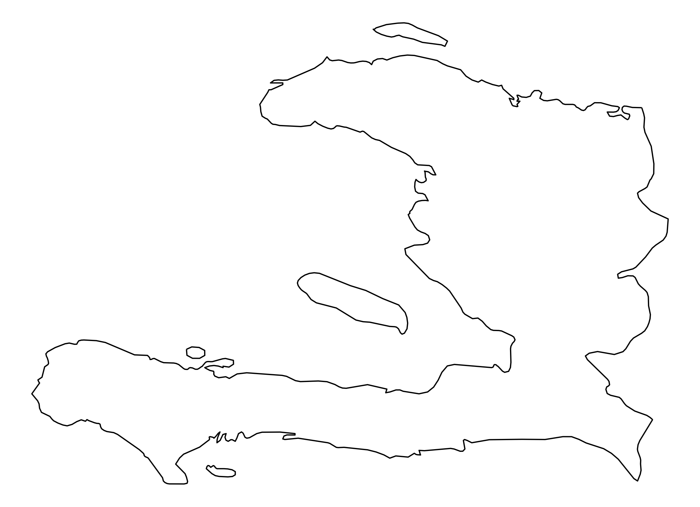 Haiti Outline Map