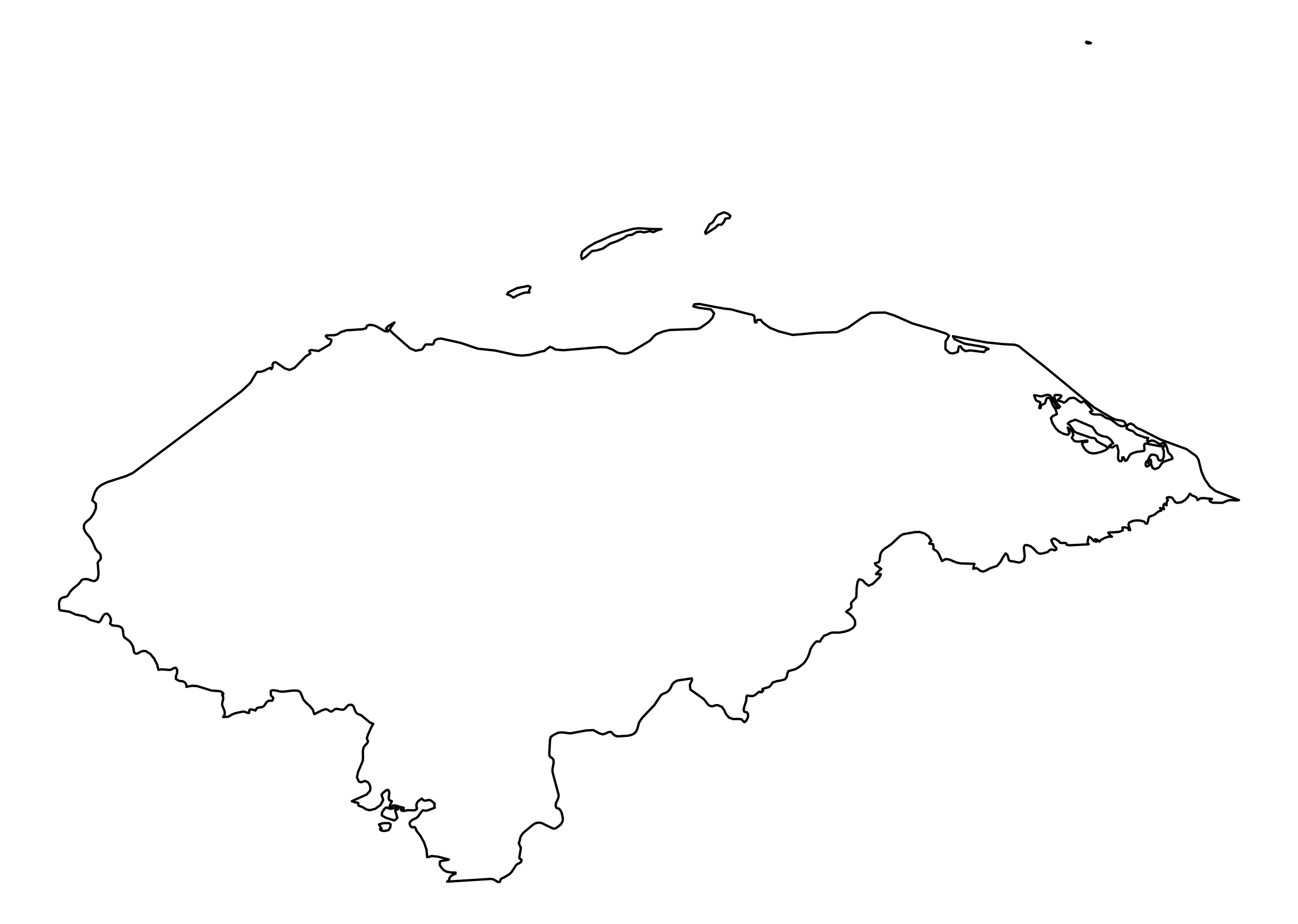 Honduras Outline Map