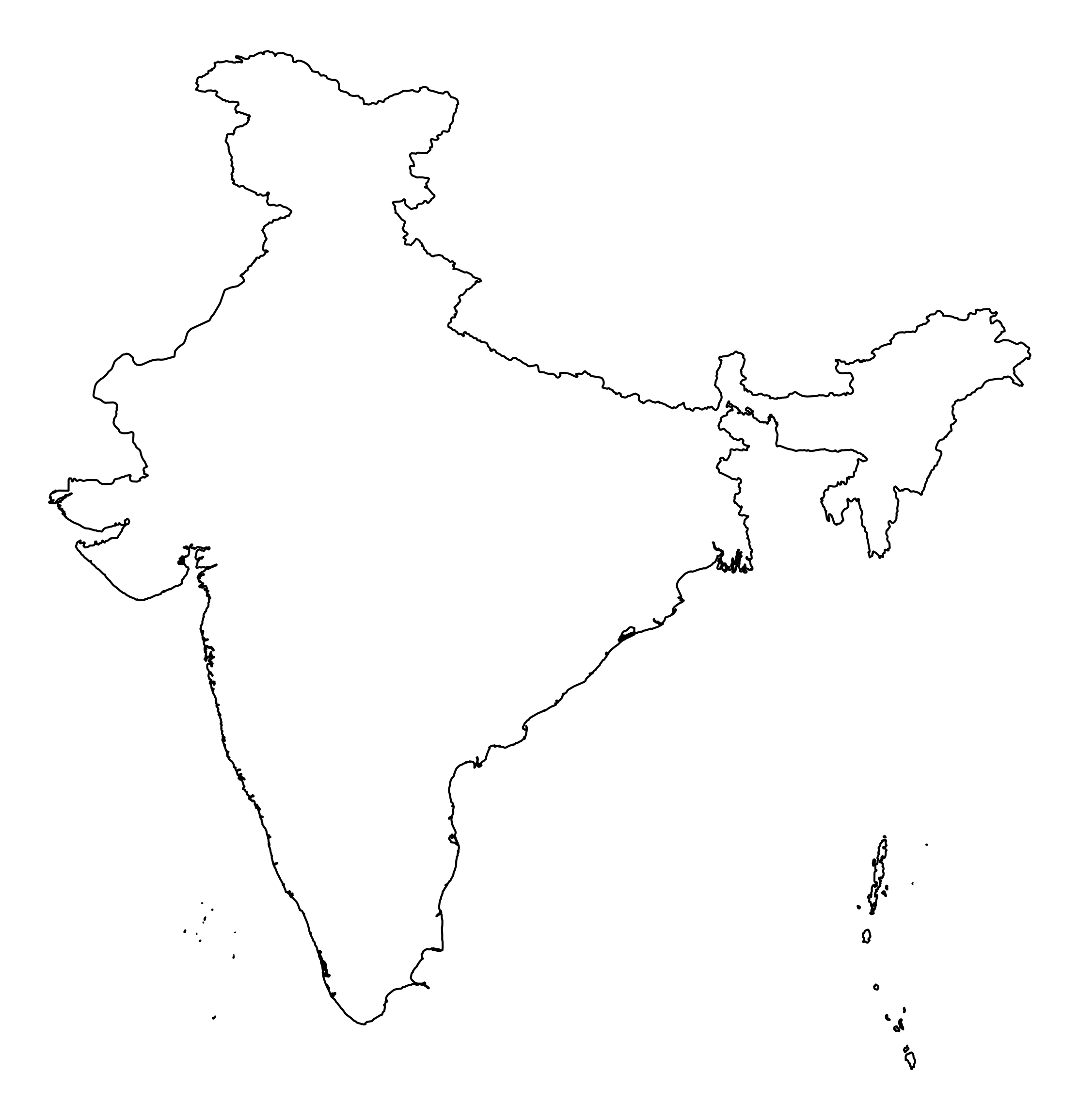 India Outline Map India Map OutlineMap