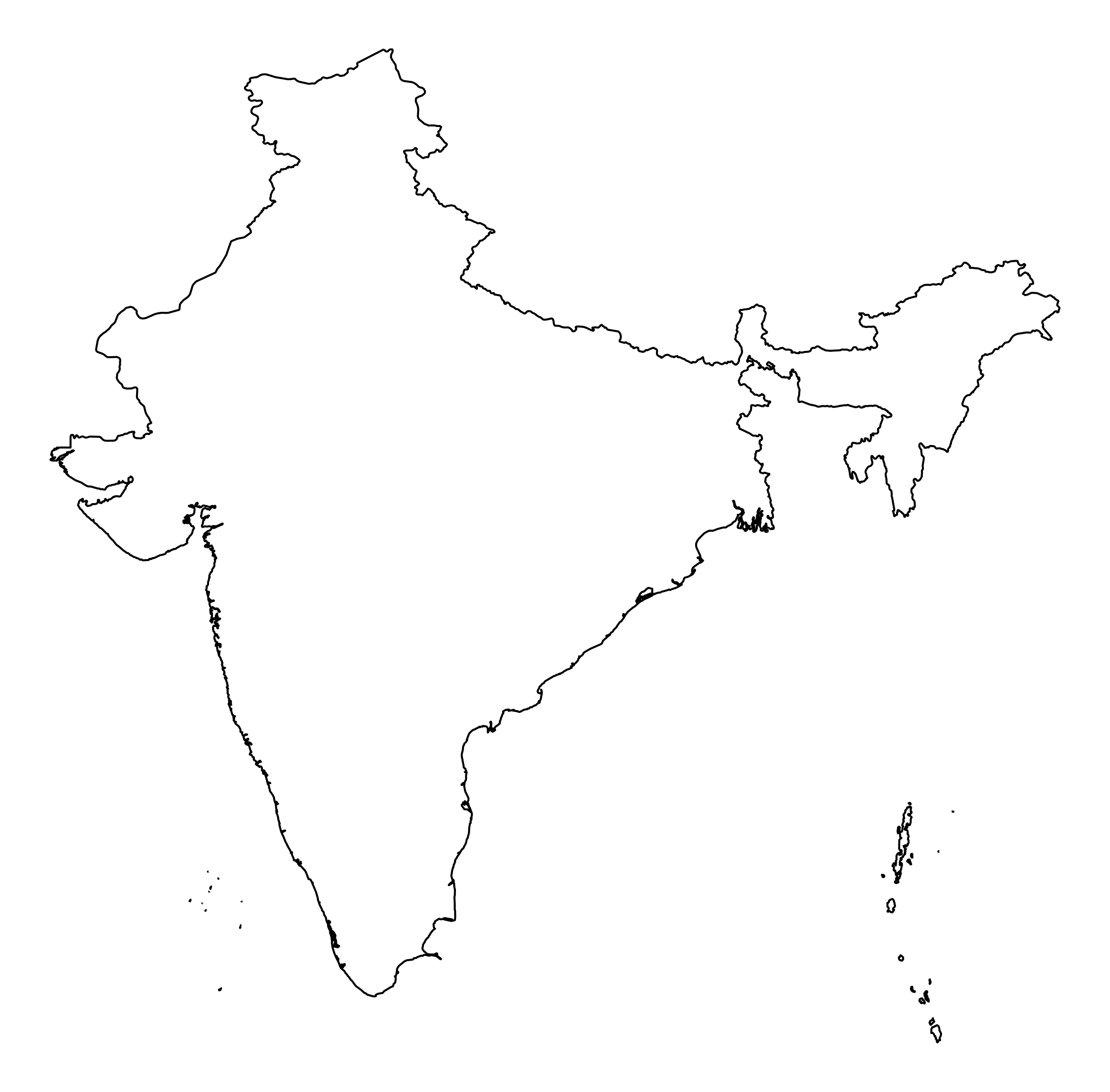 India Outline Maps India Outline Maps