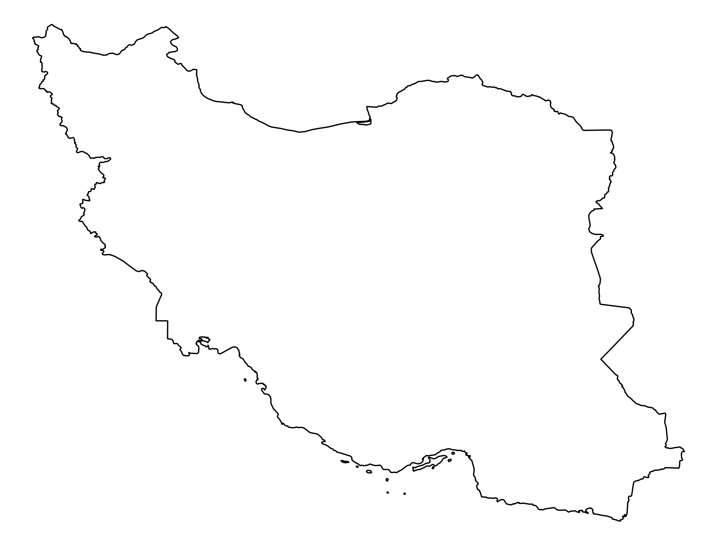 Iran Outline Map