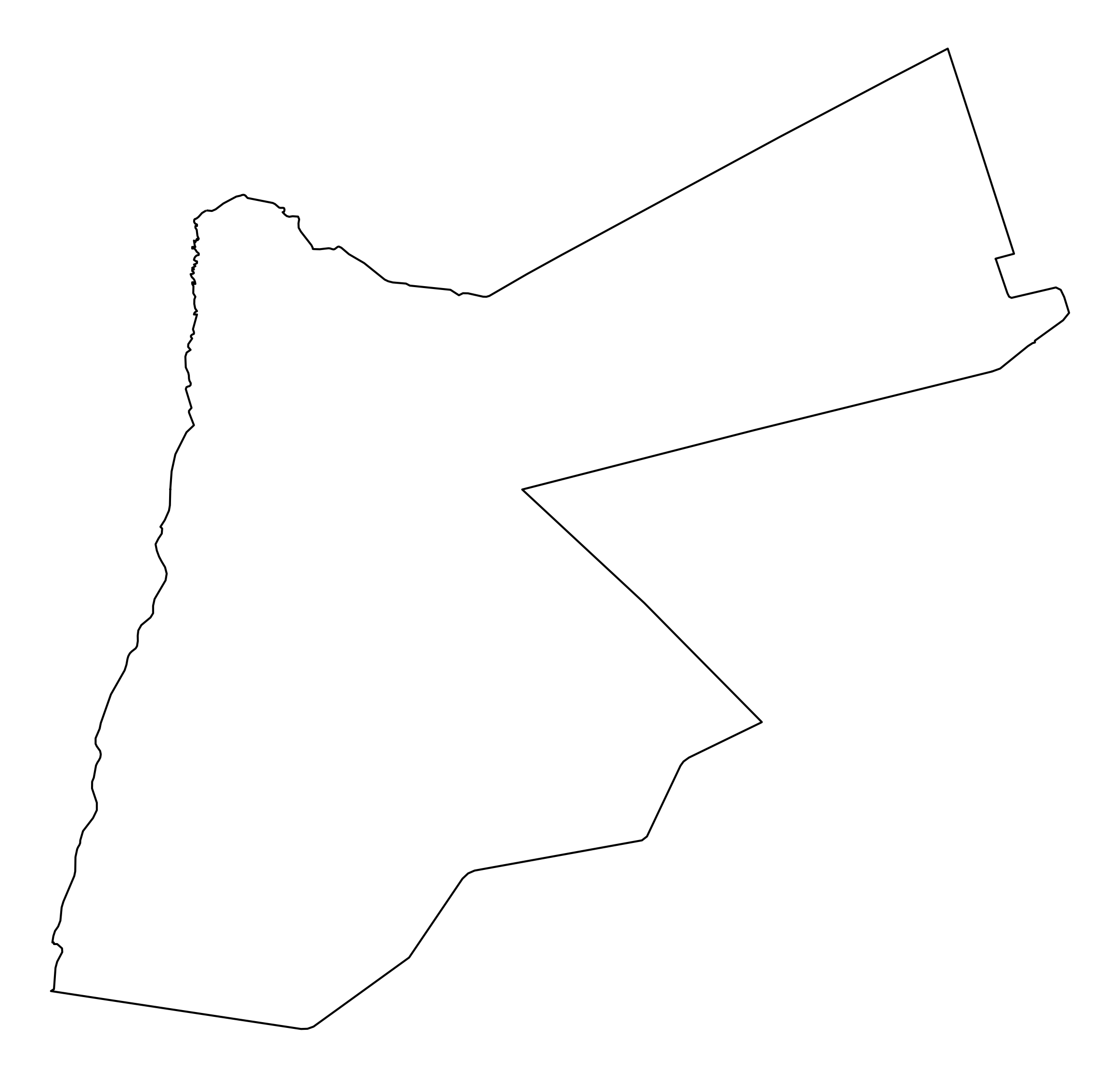 Jordan Outline Map