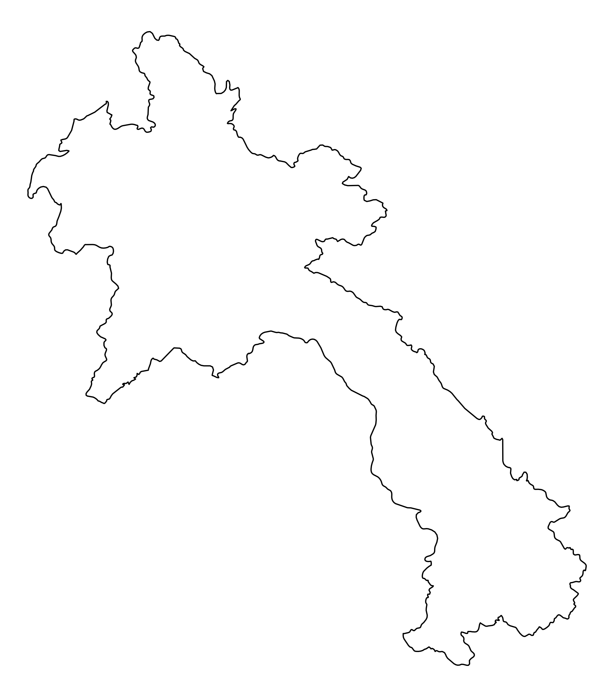 Laos Outline Map