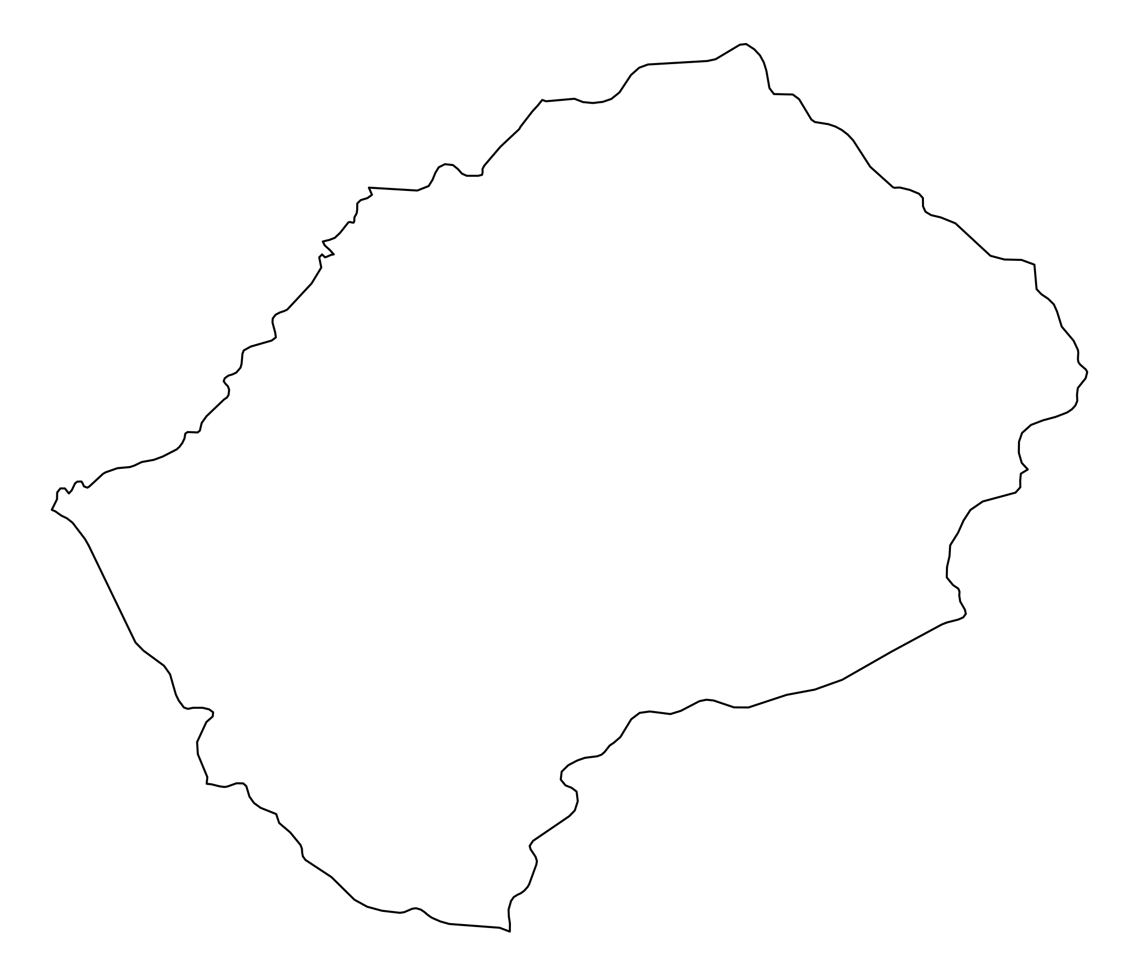 Lesotho Outline Map