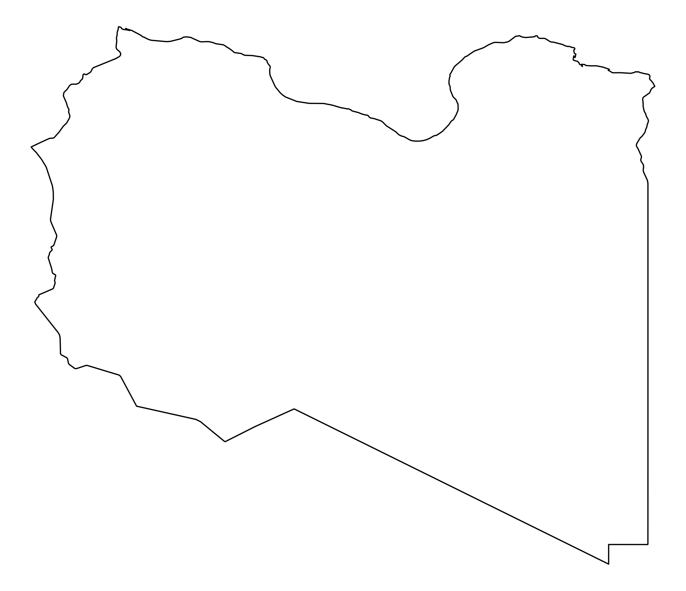 Libya Outline Map