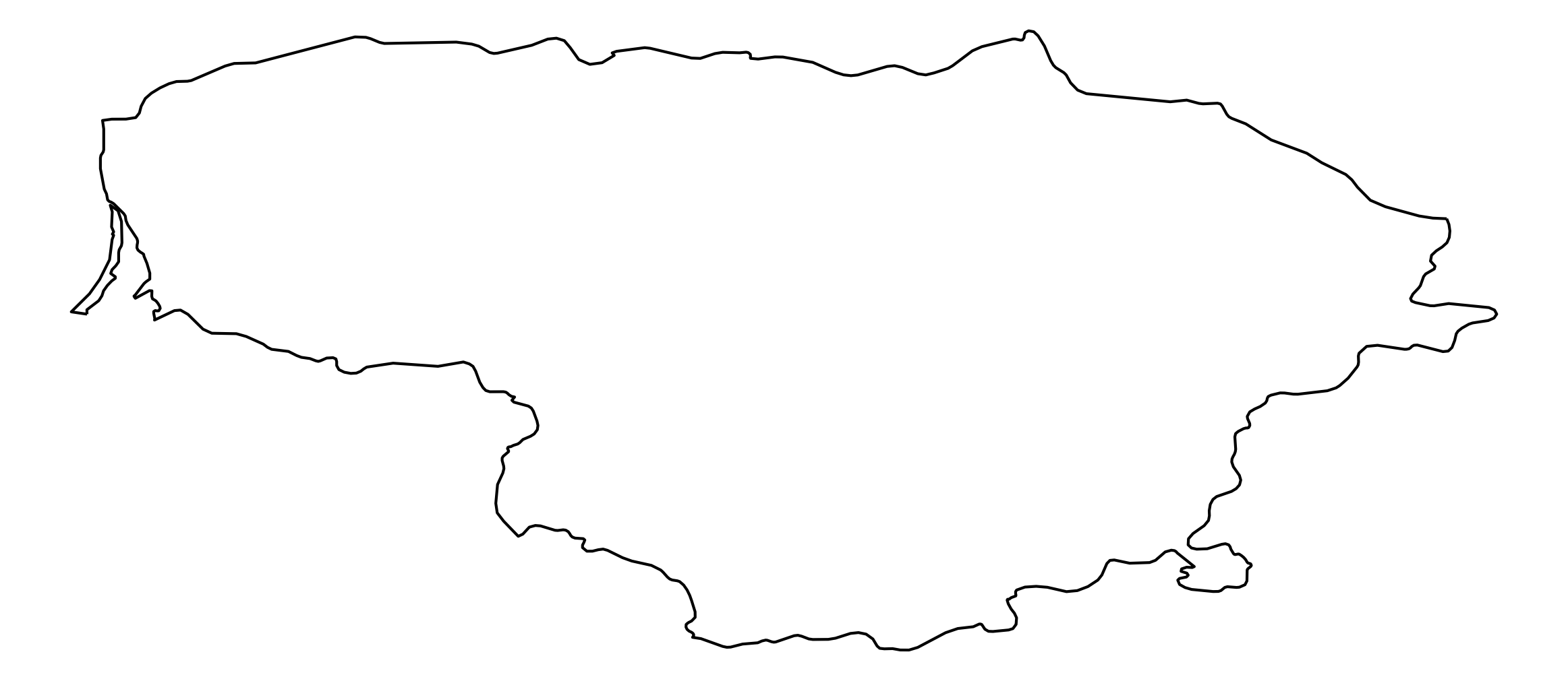 Lithuania Outline Map