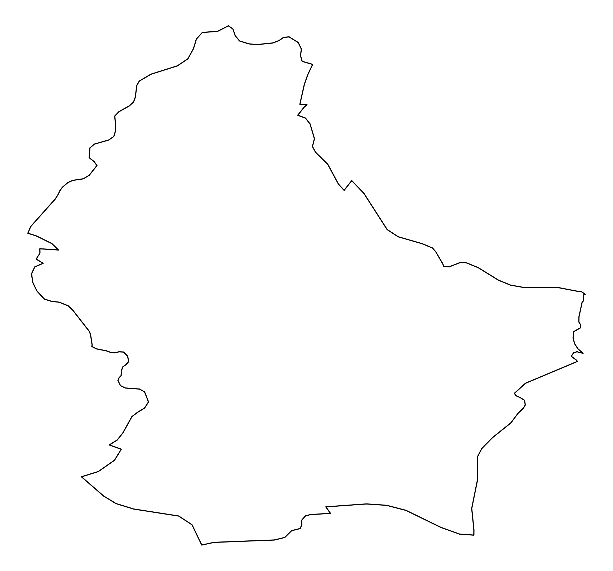 Luxembourg Outline Map