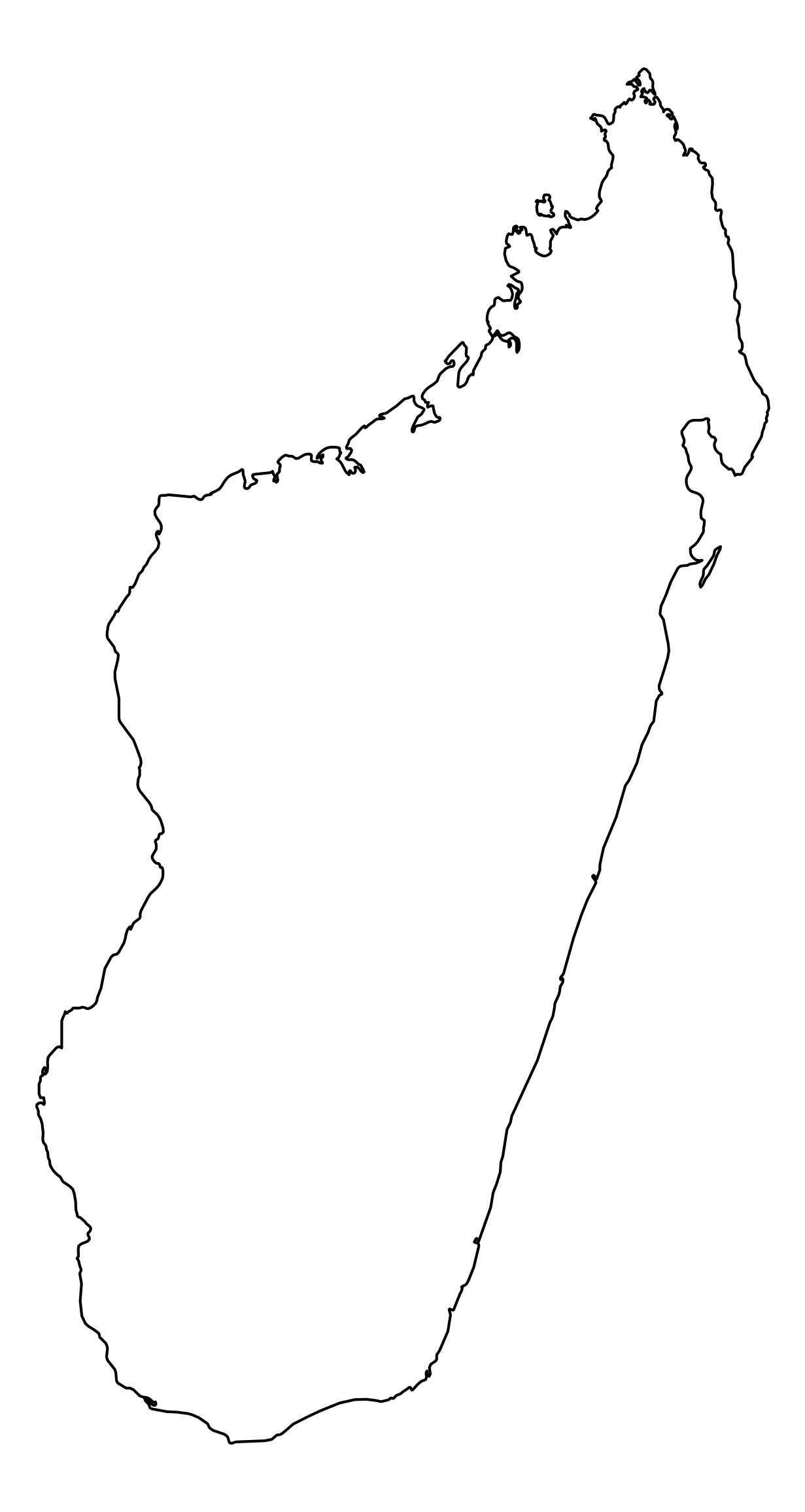 Madagascar Outline Map 