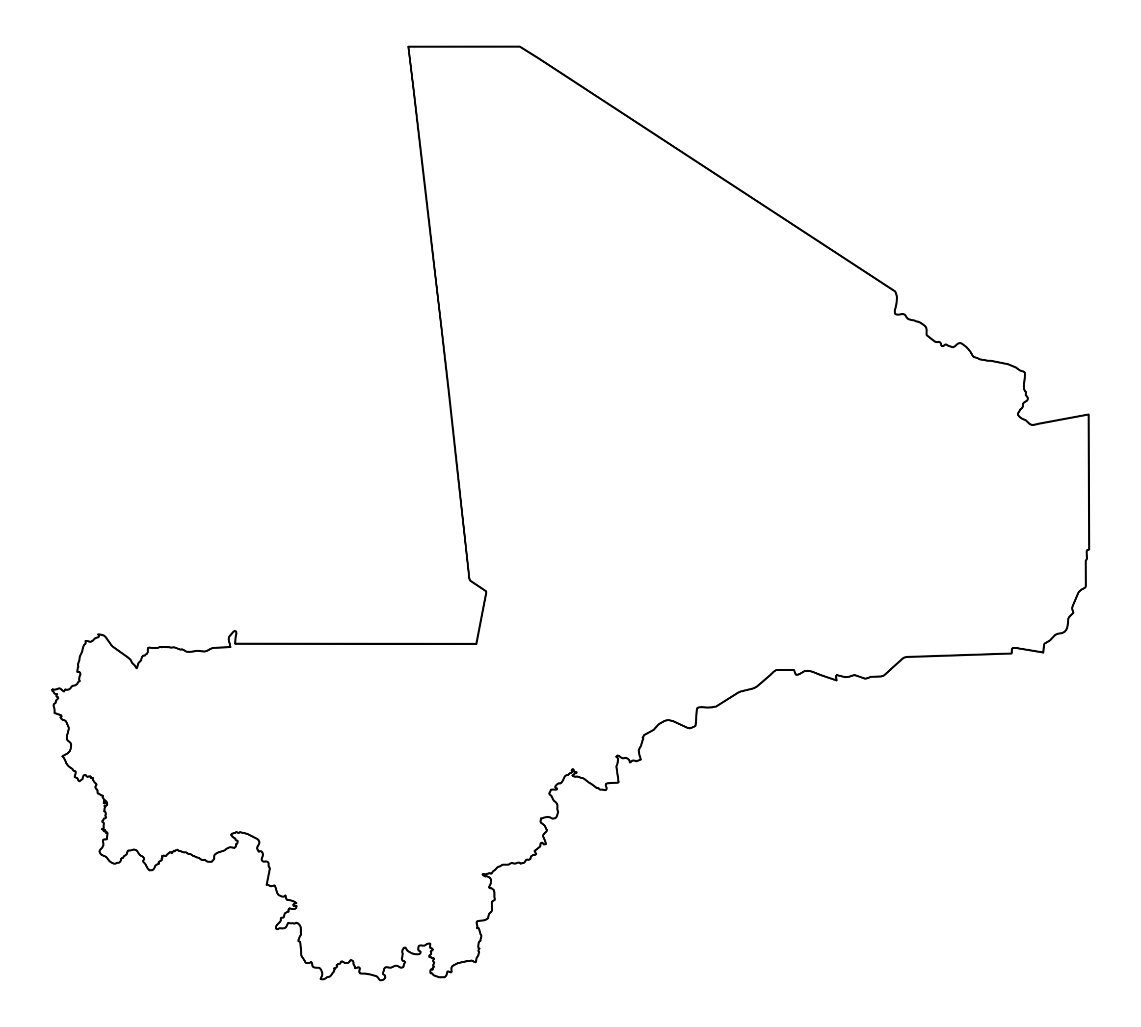 Mali Outline Map