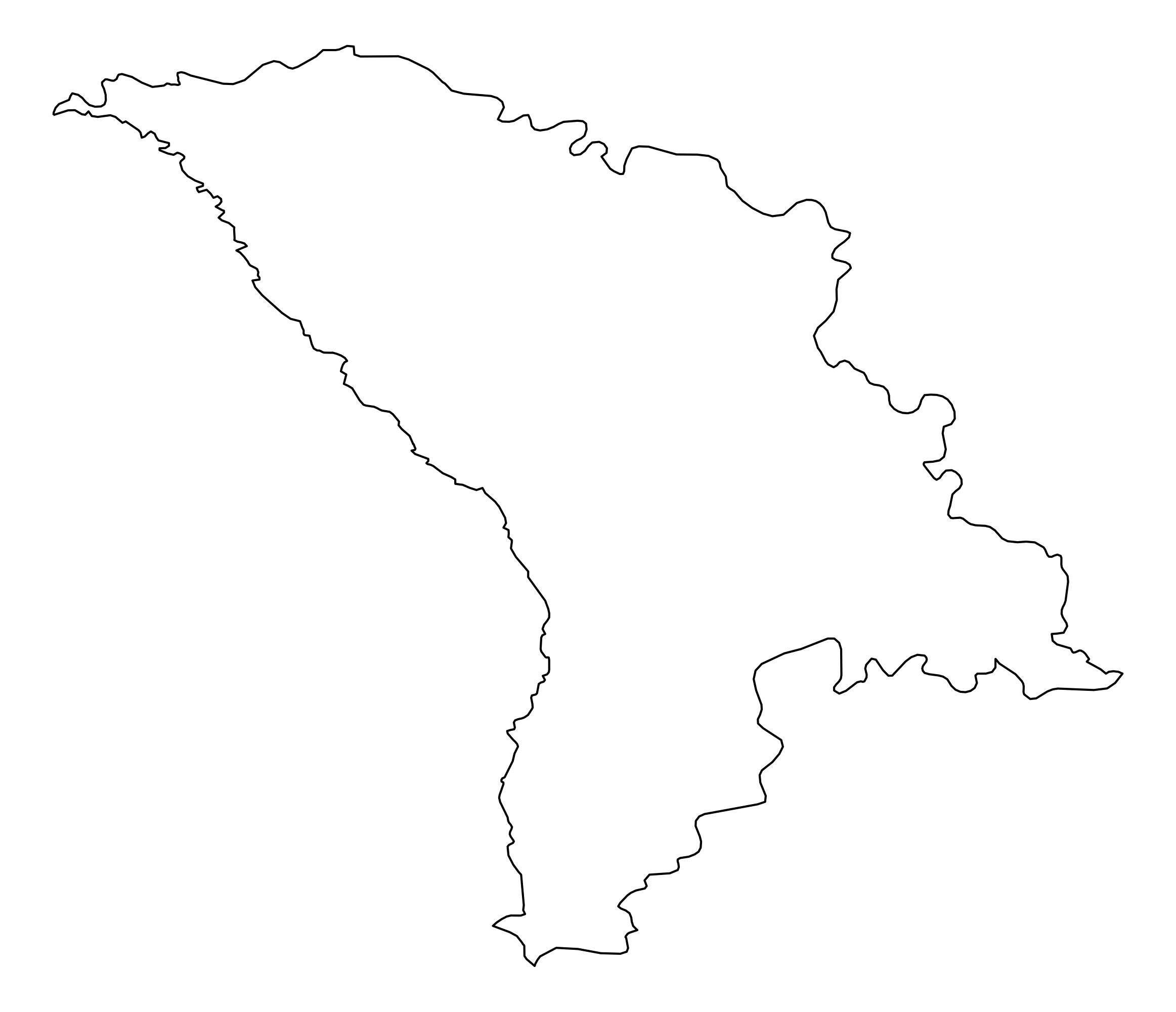 Moldova Outline Map