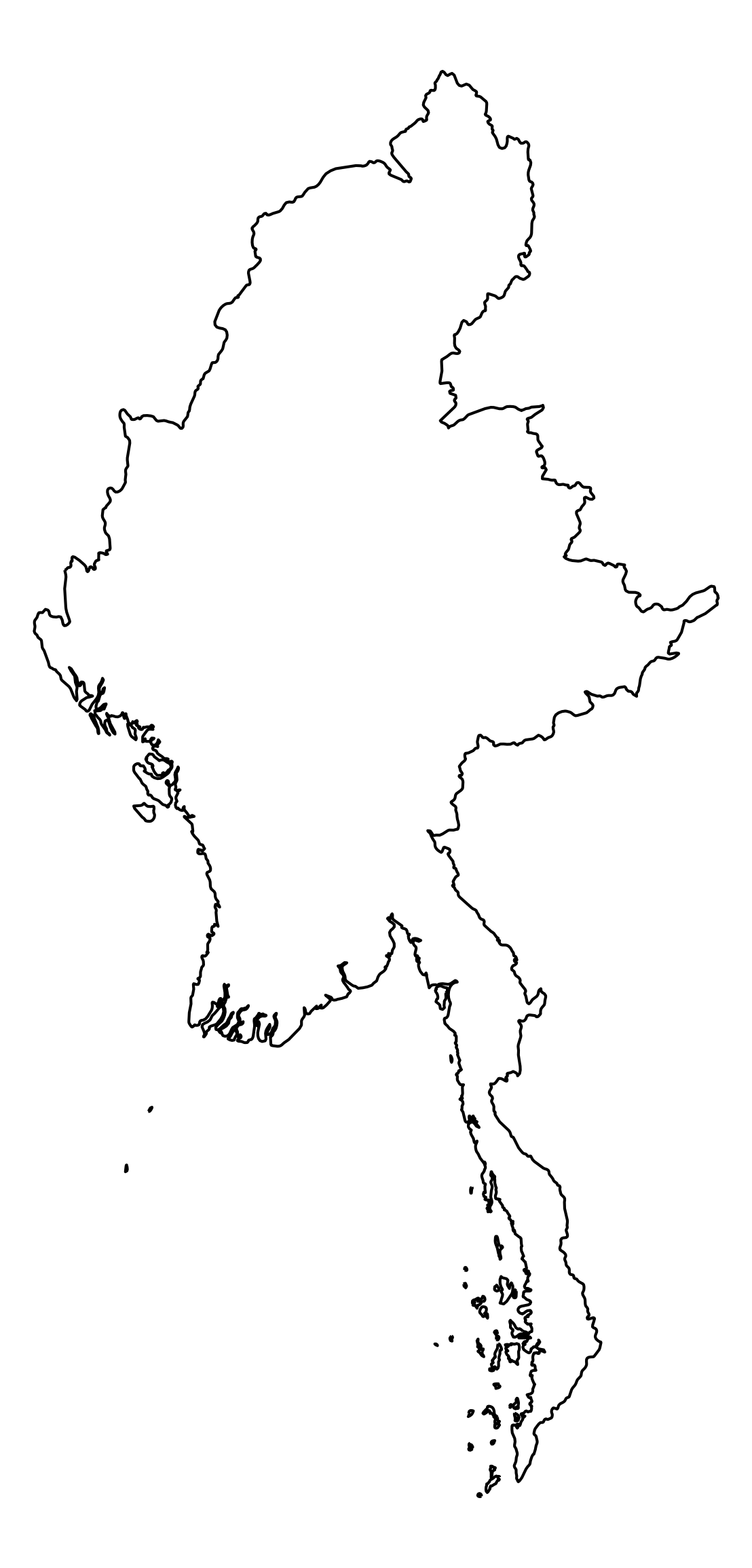 Myanmar Outline Map