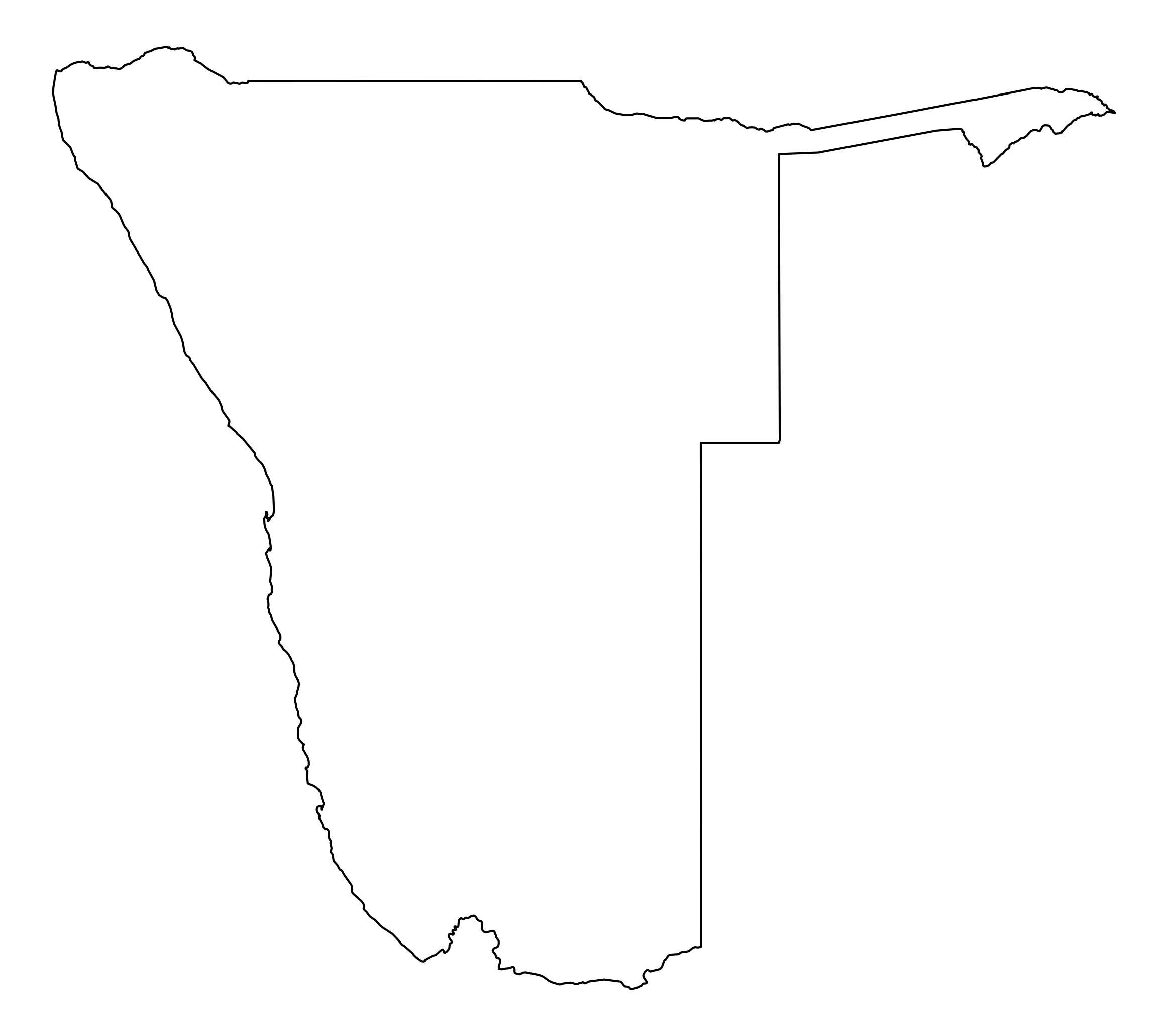 Namibia Outline Map