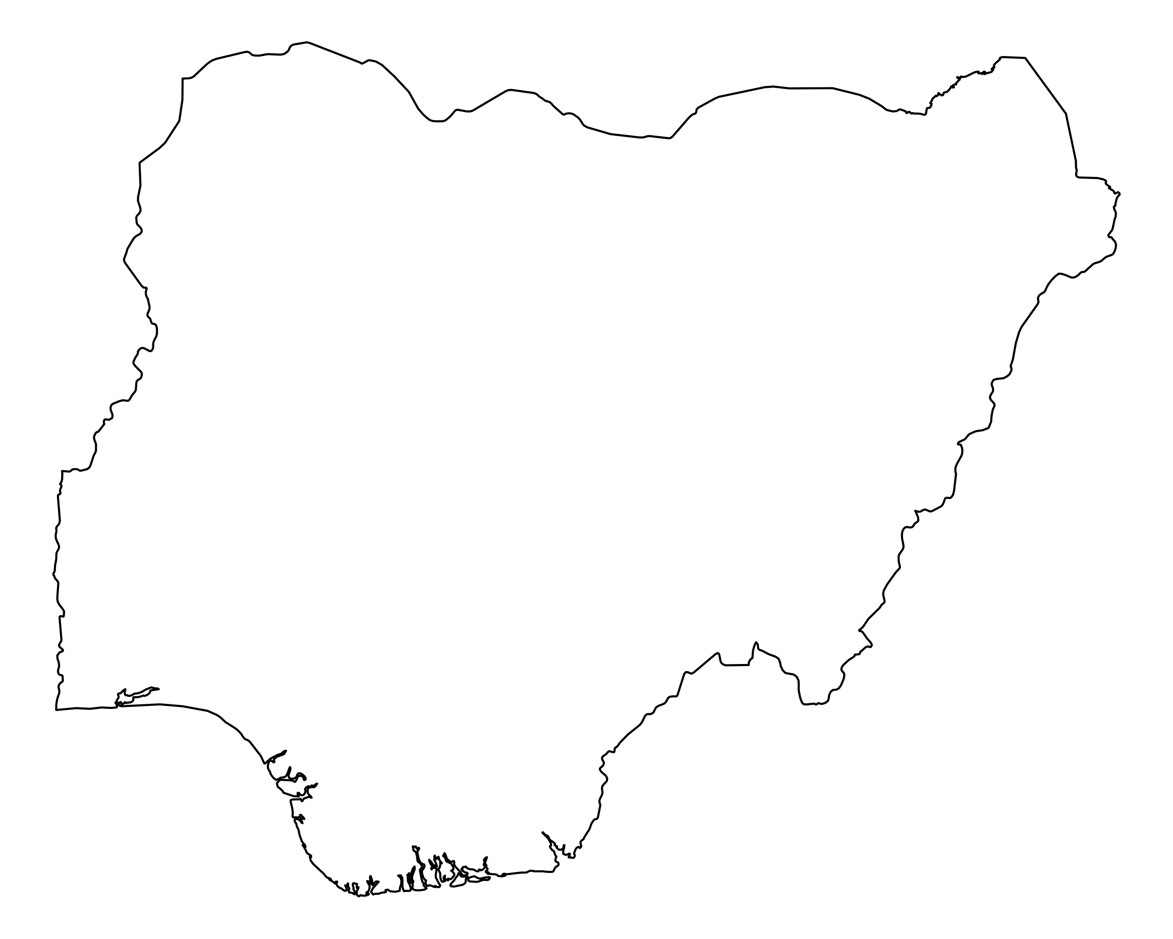 Nigeria Outline Map