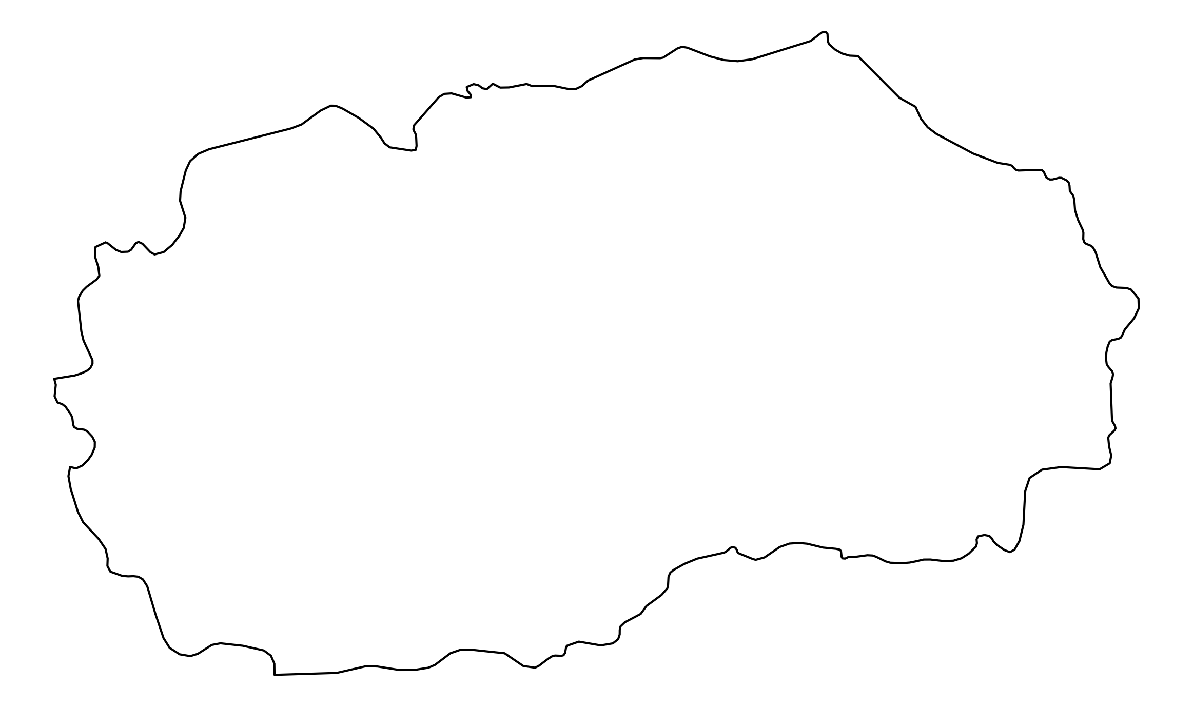 North Macedonia Outline Map