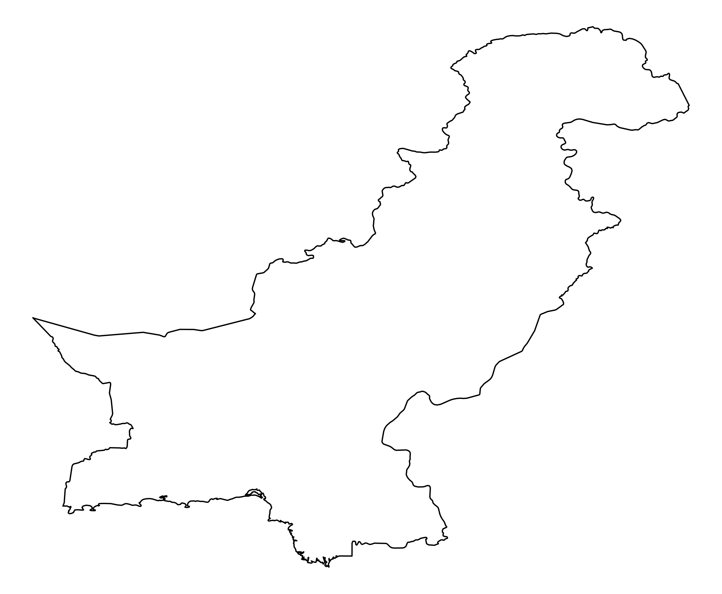 Pakistan Outline Map