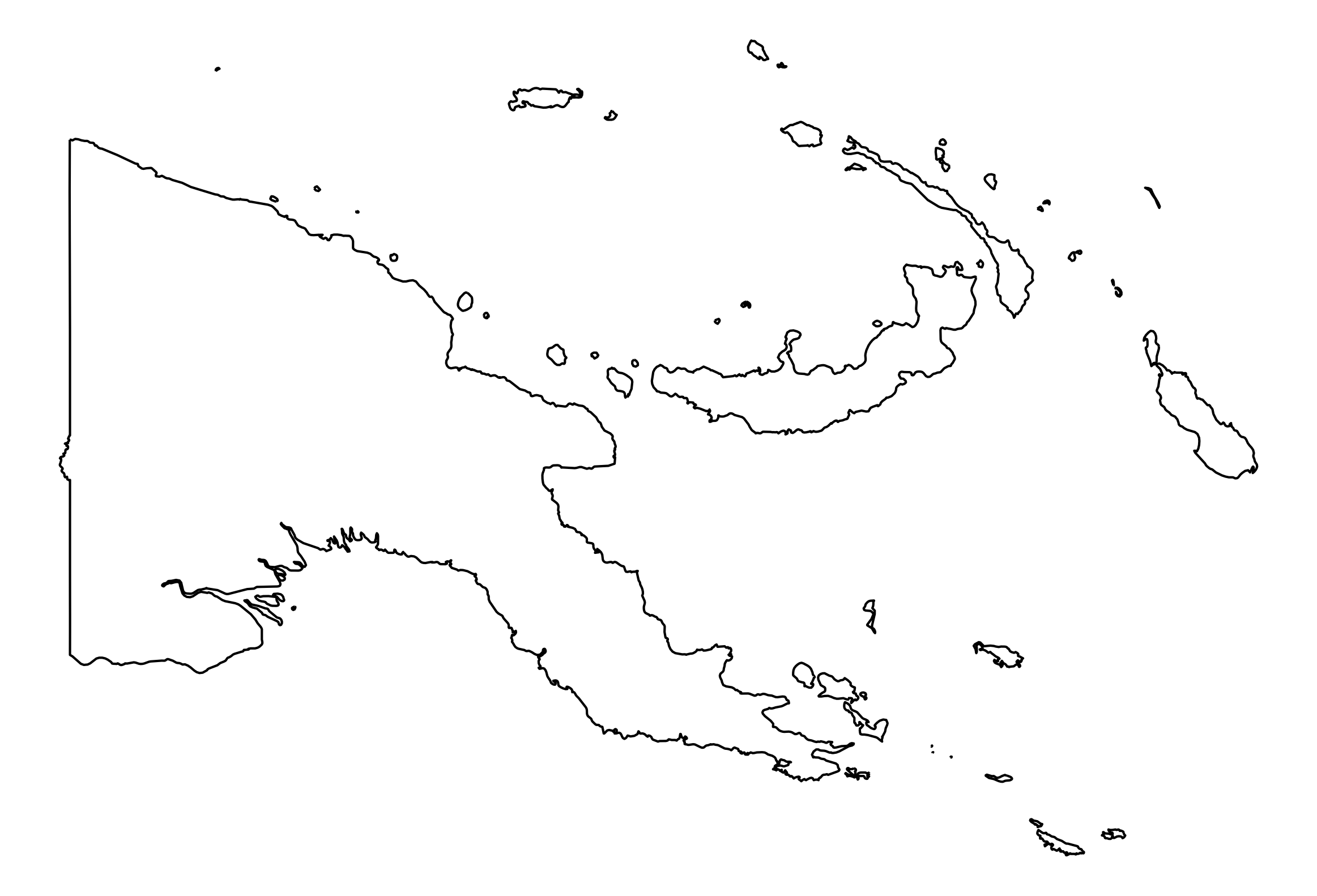 Papua-Nowa GwineaMapa konturowa 