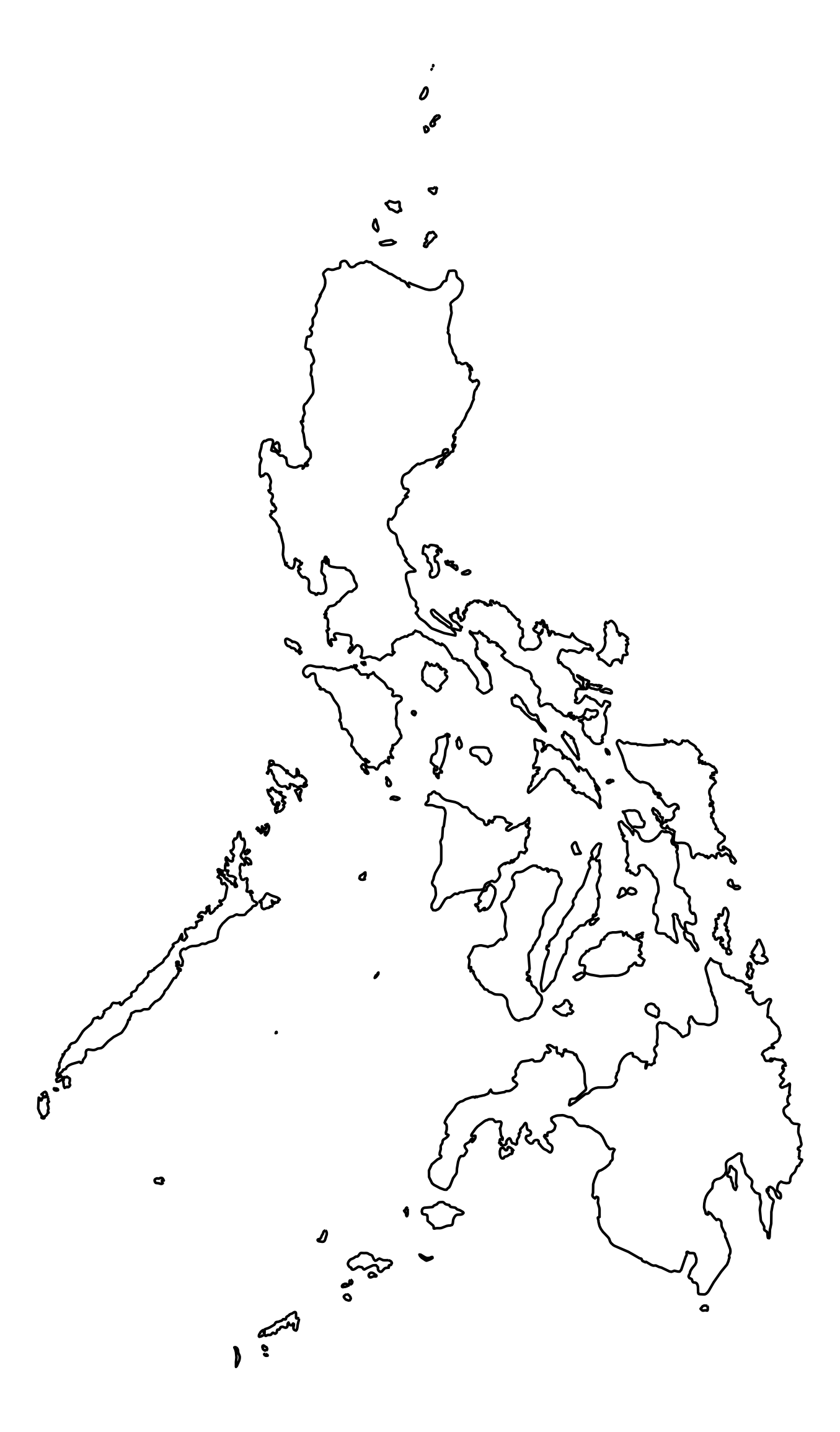 Philippines Outline Map 