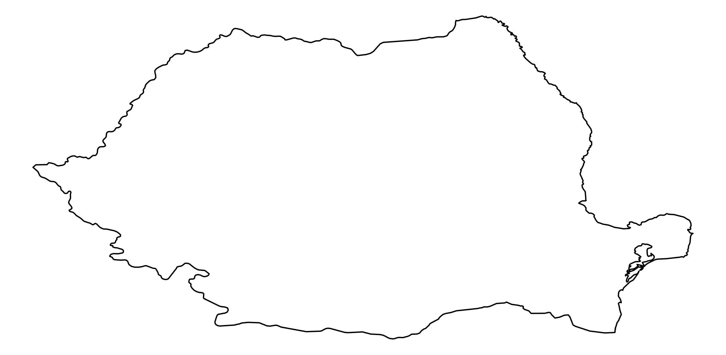 Romania Outline Map