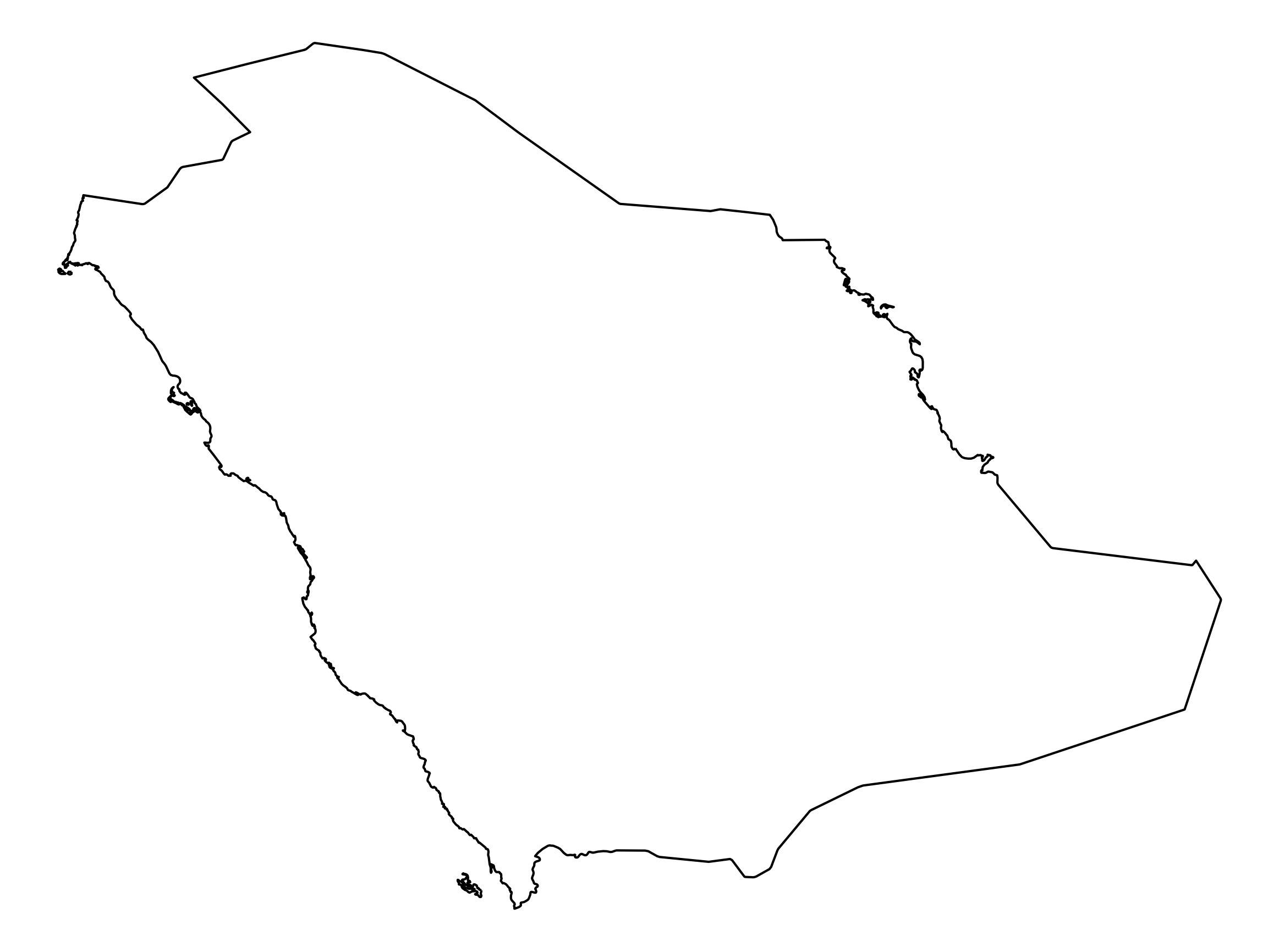 Saudi Arabia Official Outline Map