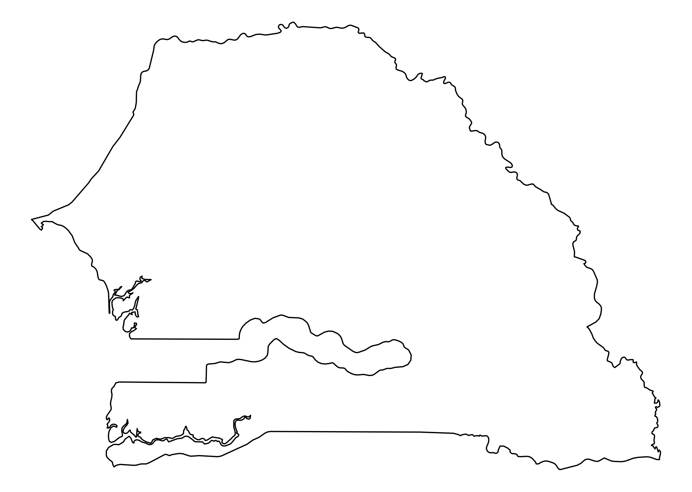 Senegal Outline Map