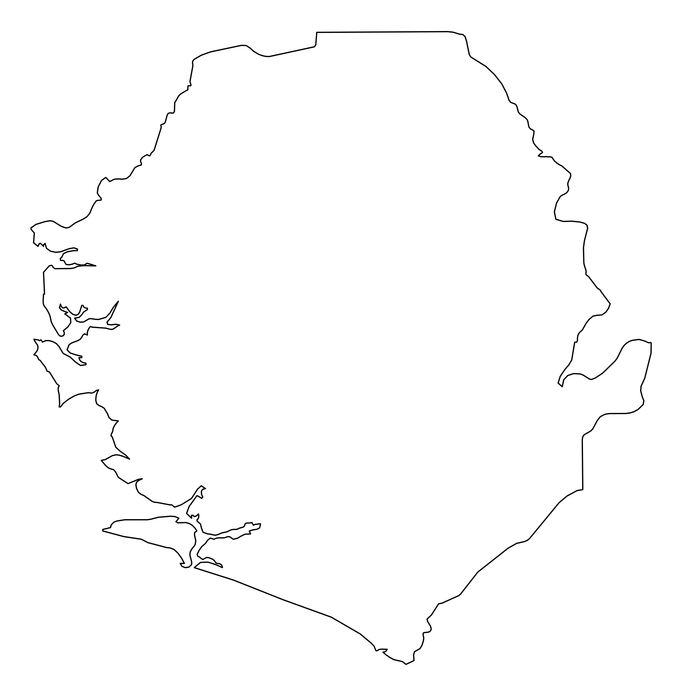 Sierra Leone Outline Map