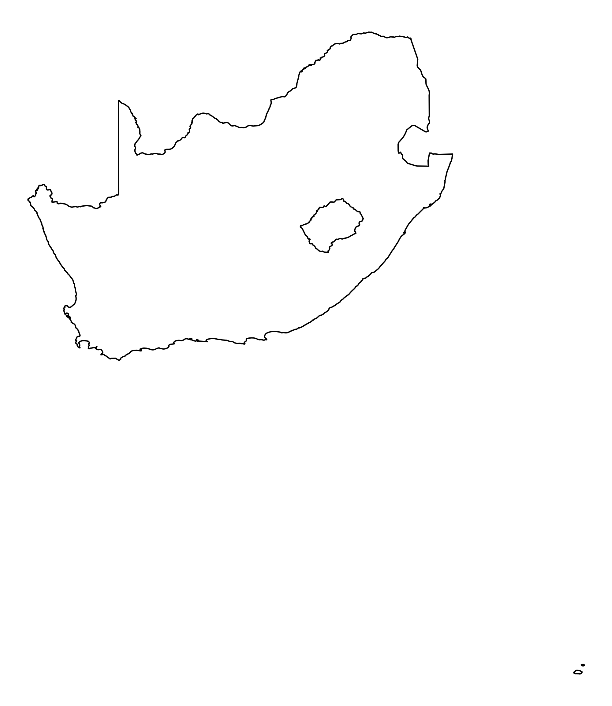 South Africa Outline Map