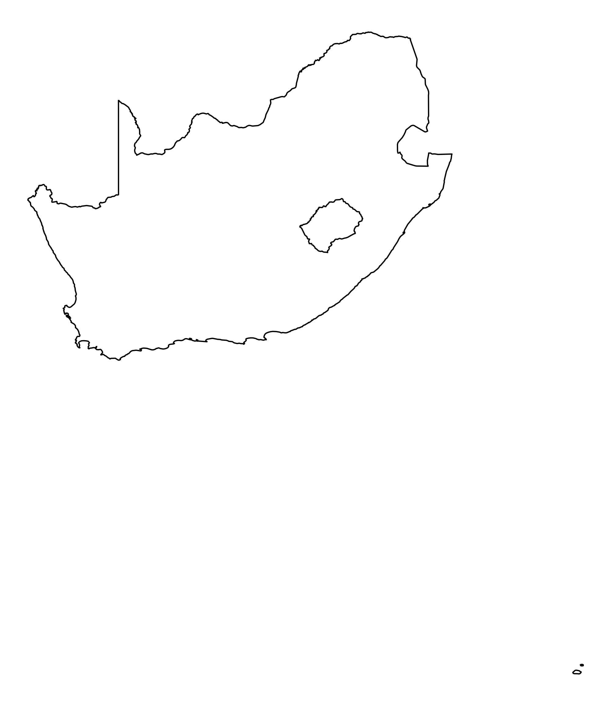South Africa Outline Maps