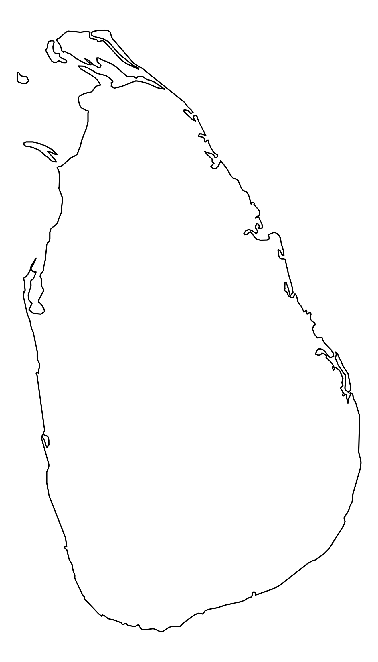 Sri Lanka Outline Map Sri Lanka Map OutlineMap