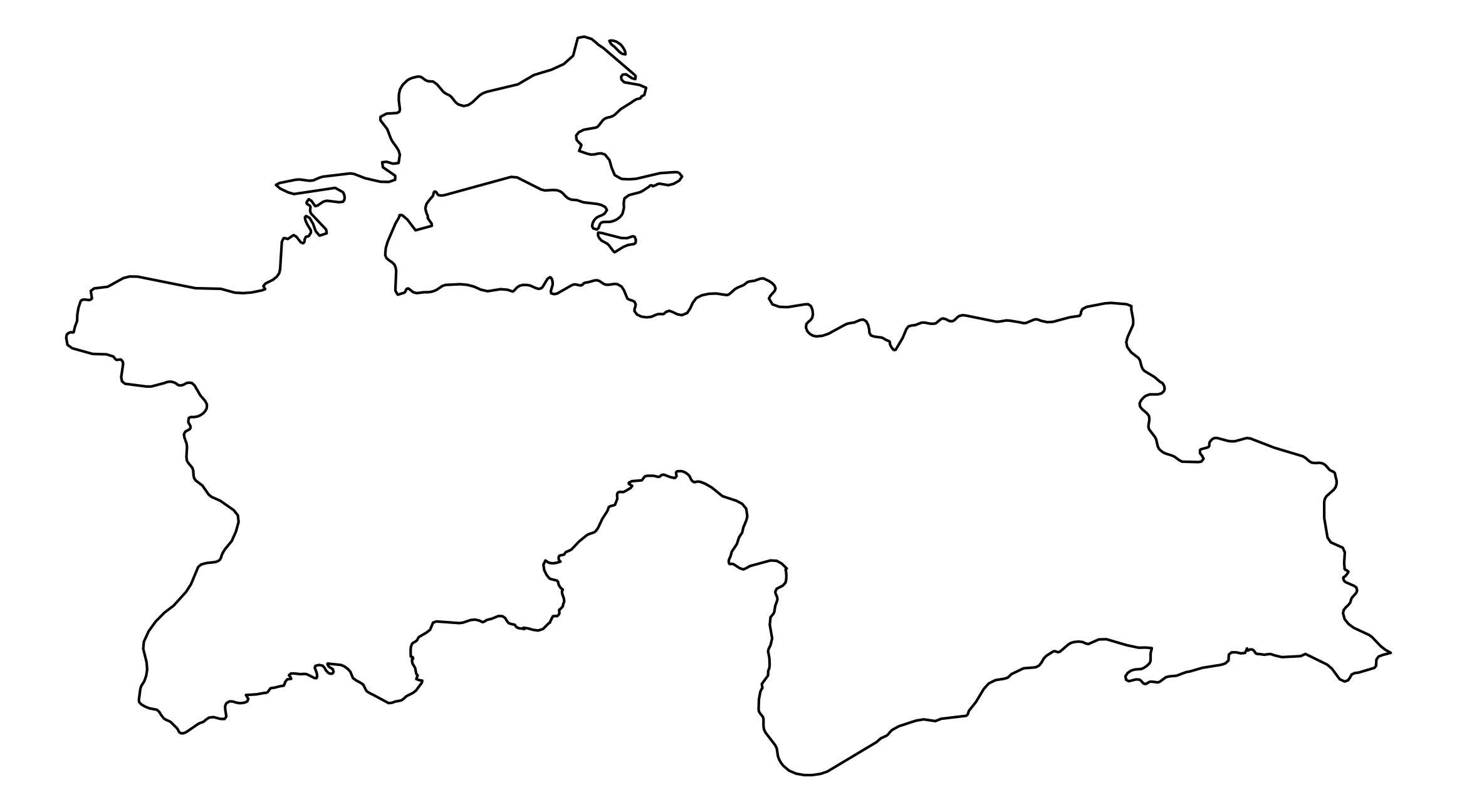 Tajikistan Outline Map