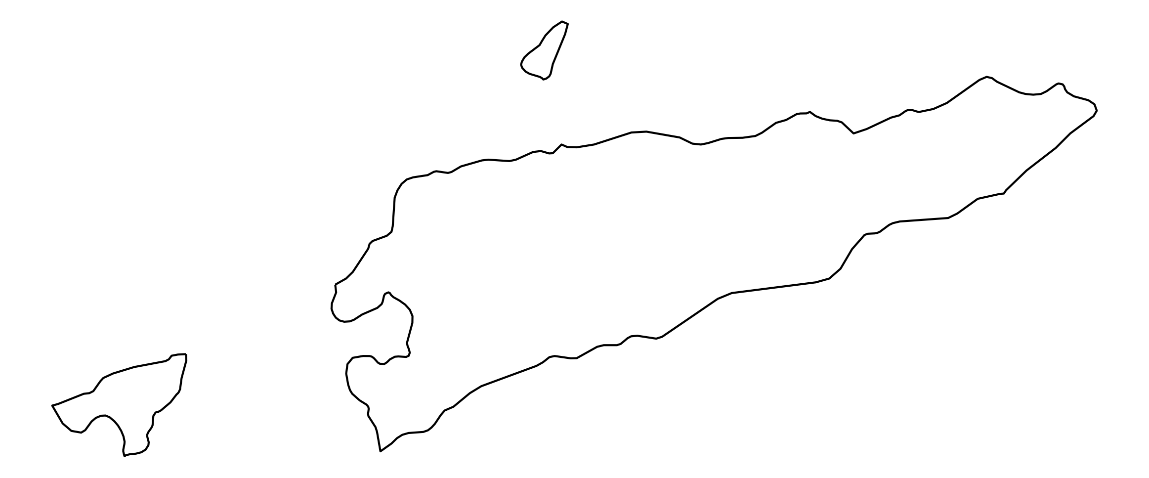 East Timor Outline Map