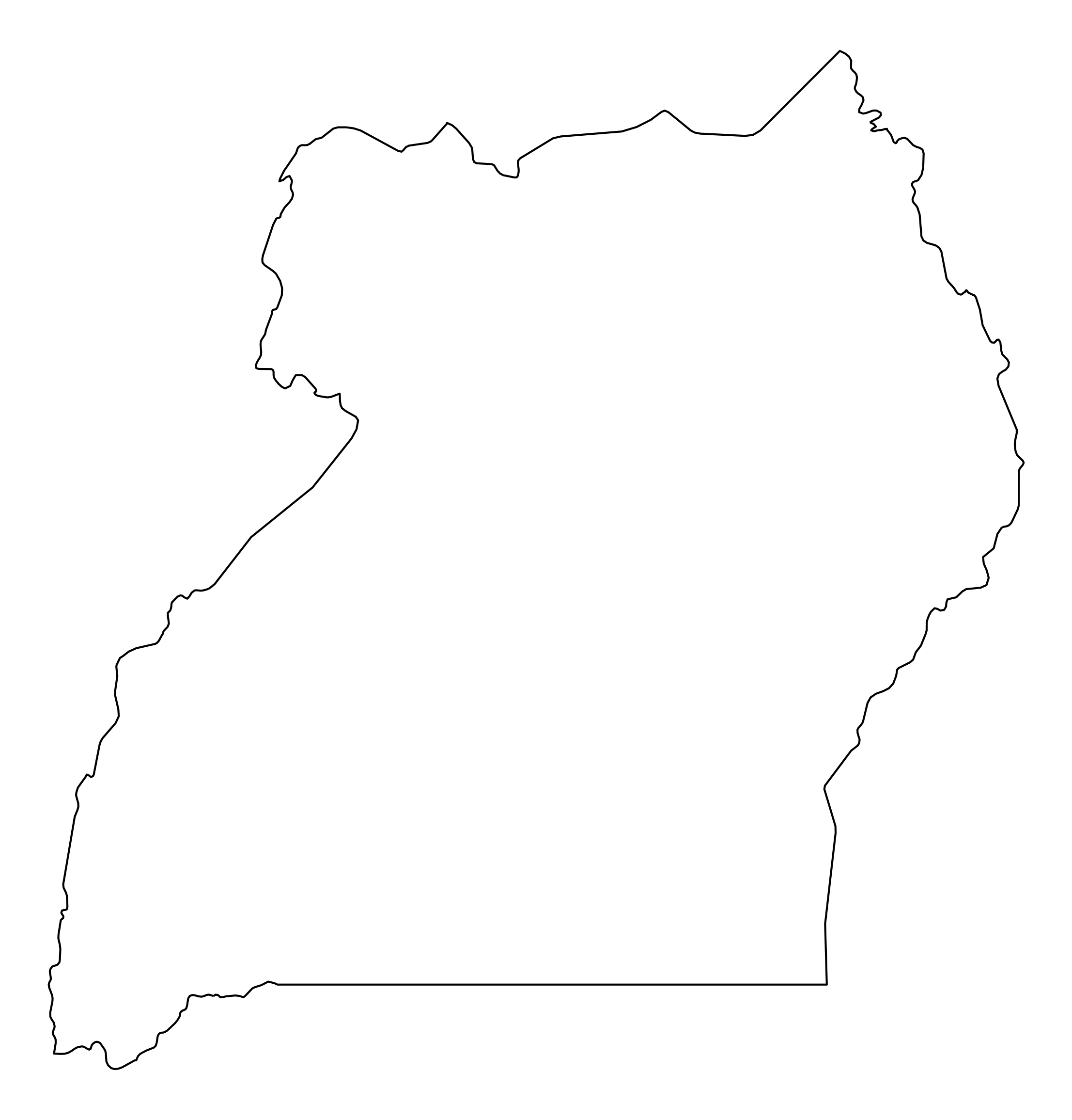 Uganda Outline Map Uganda Map OutlineMap