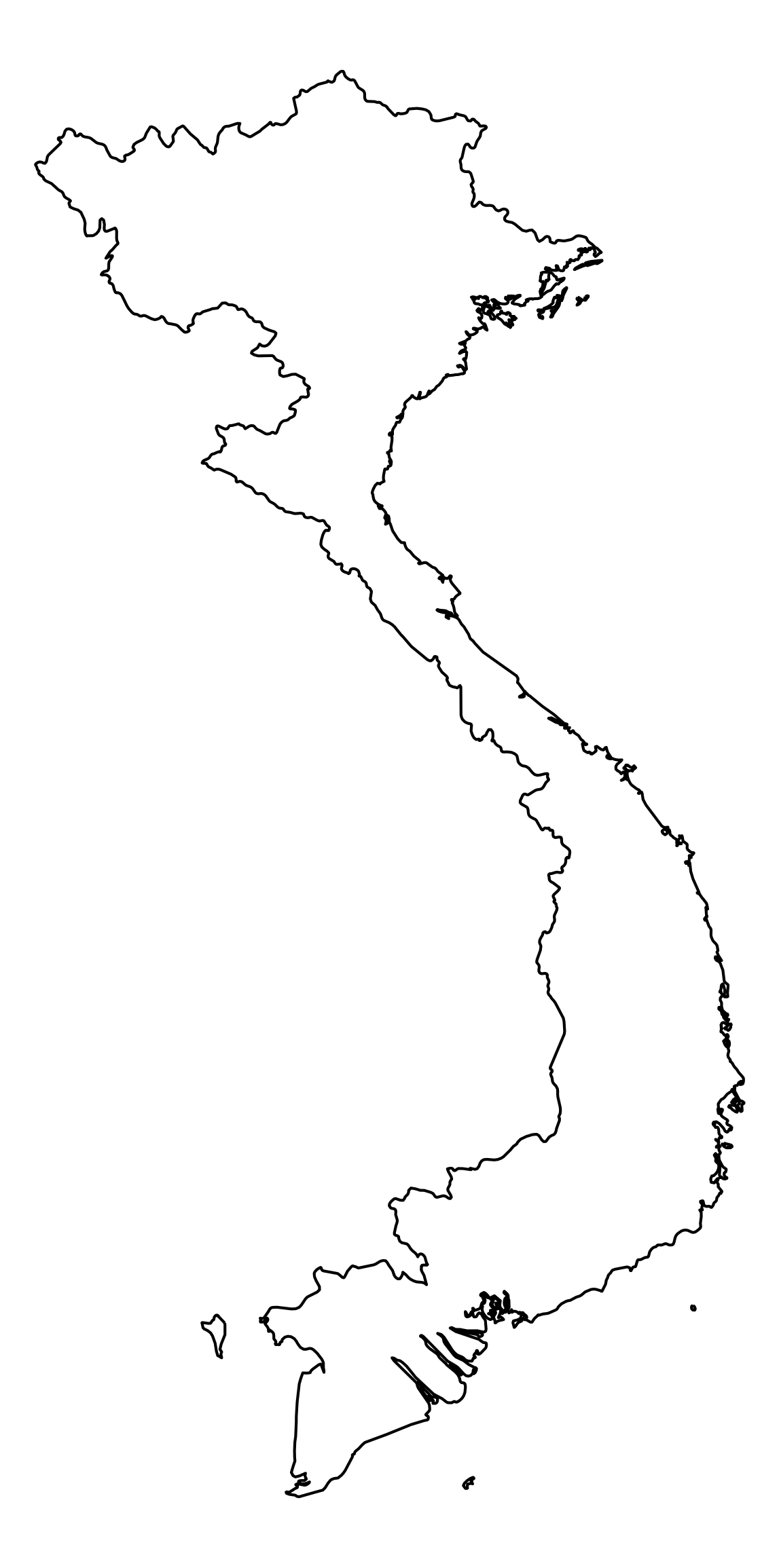 Vietnam Outline Map