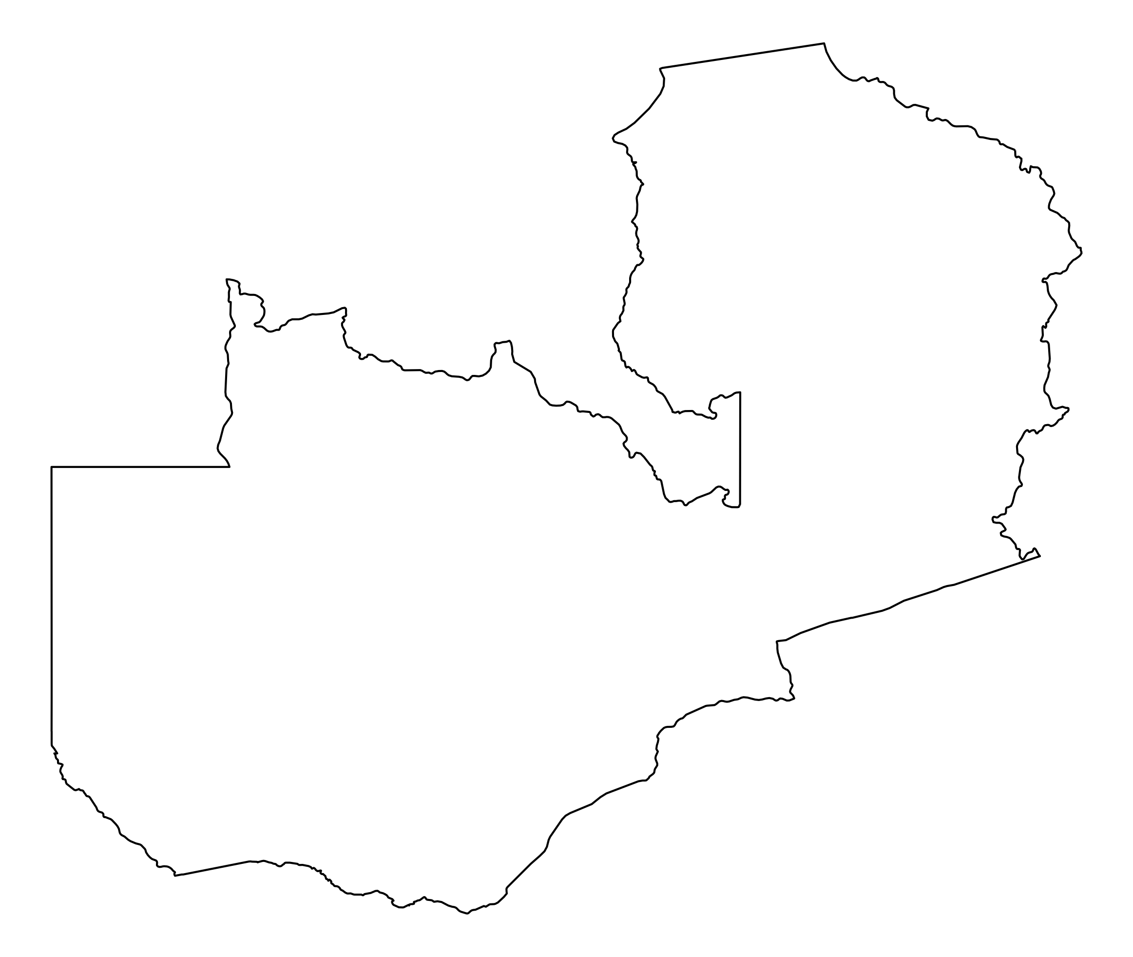 Zambia Outline Map