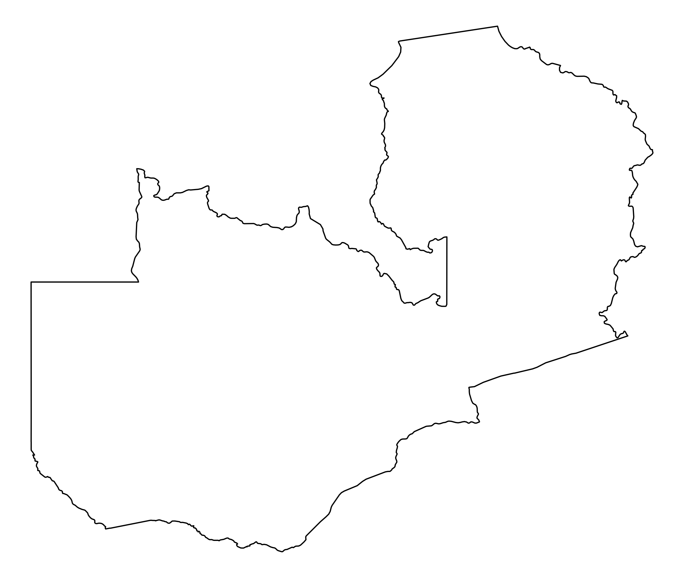 Zambia Outline Map Zambia Map OutlineMap
